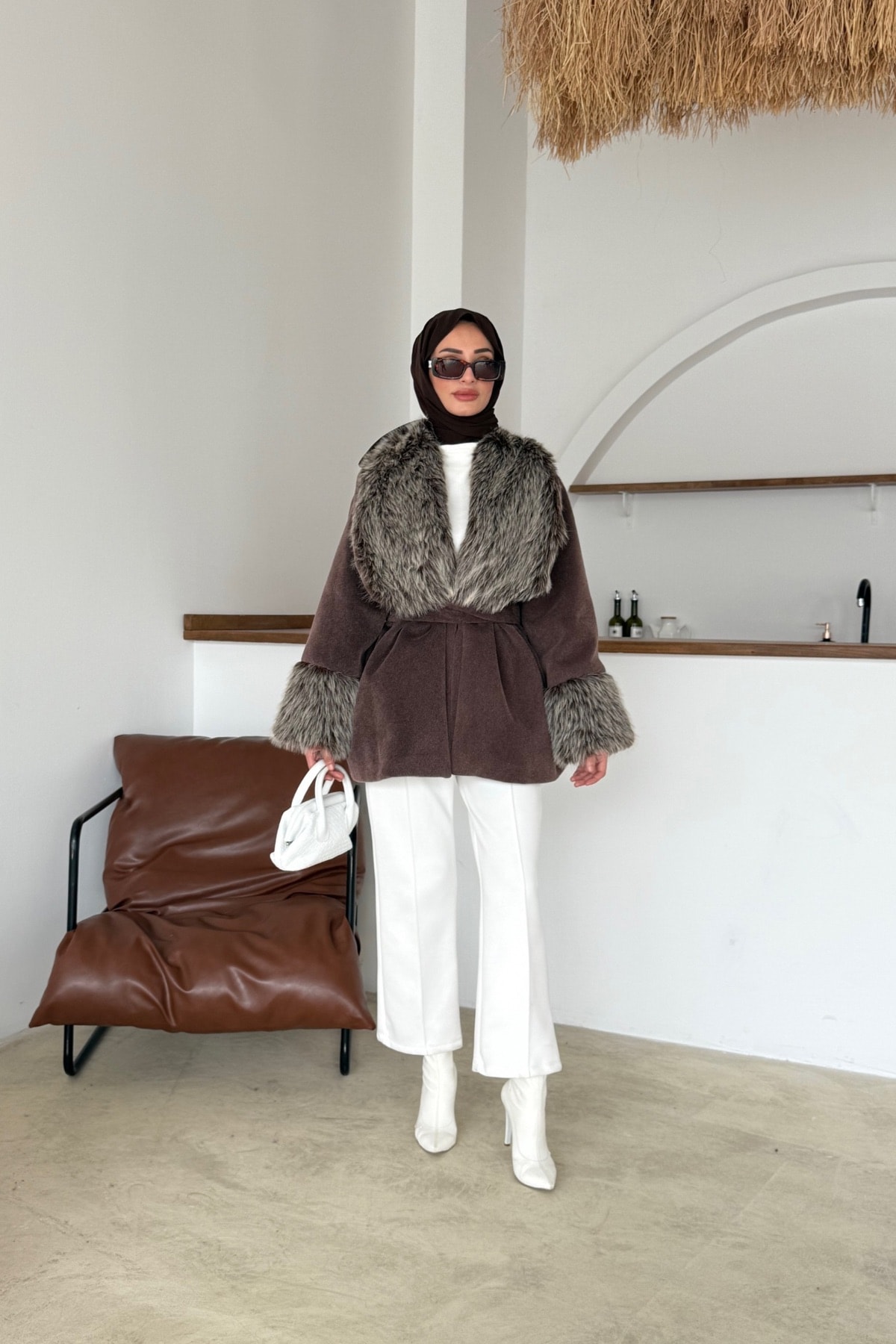 Minose Kürk Ceket | Kahve 