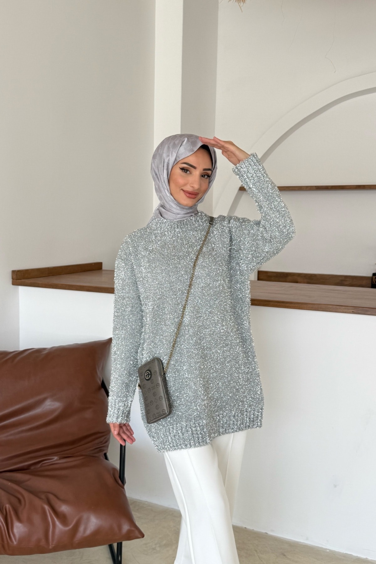 Liza Simli Tunik | Gümüş