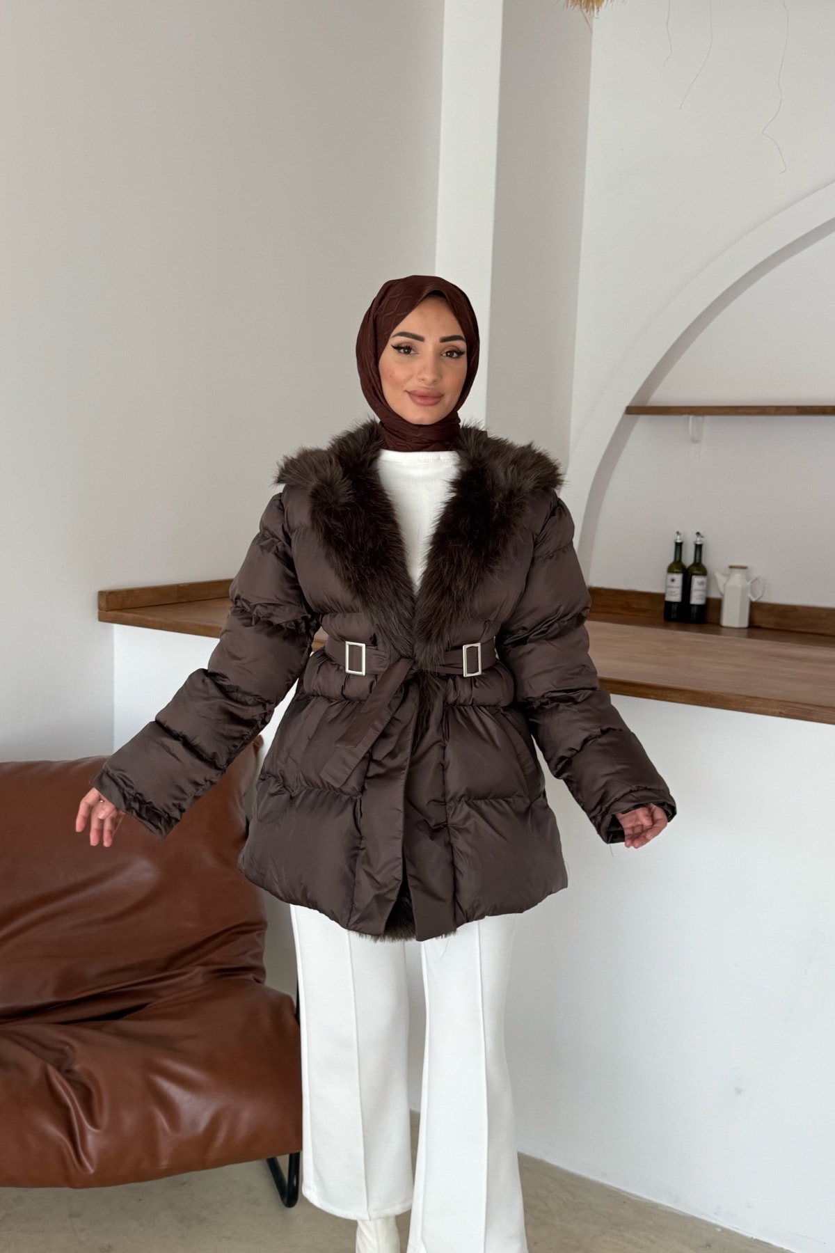 Lolita Şişme Mont | Kahve