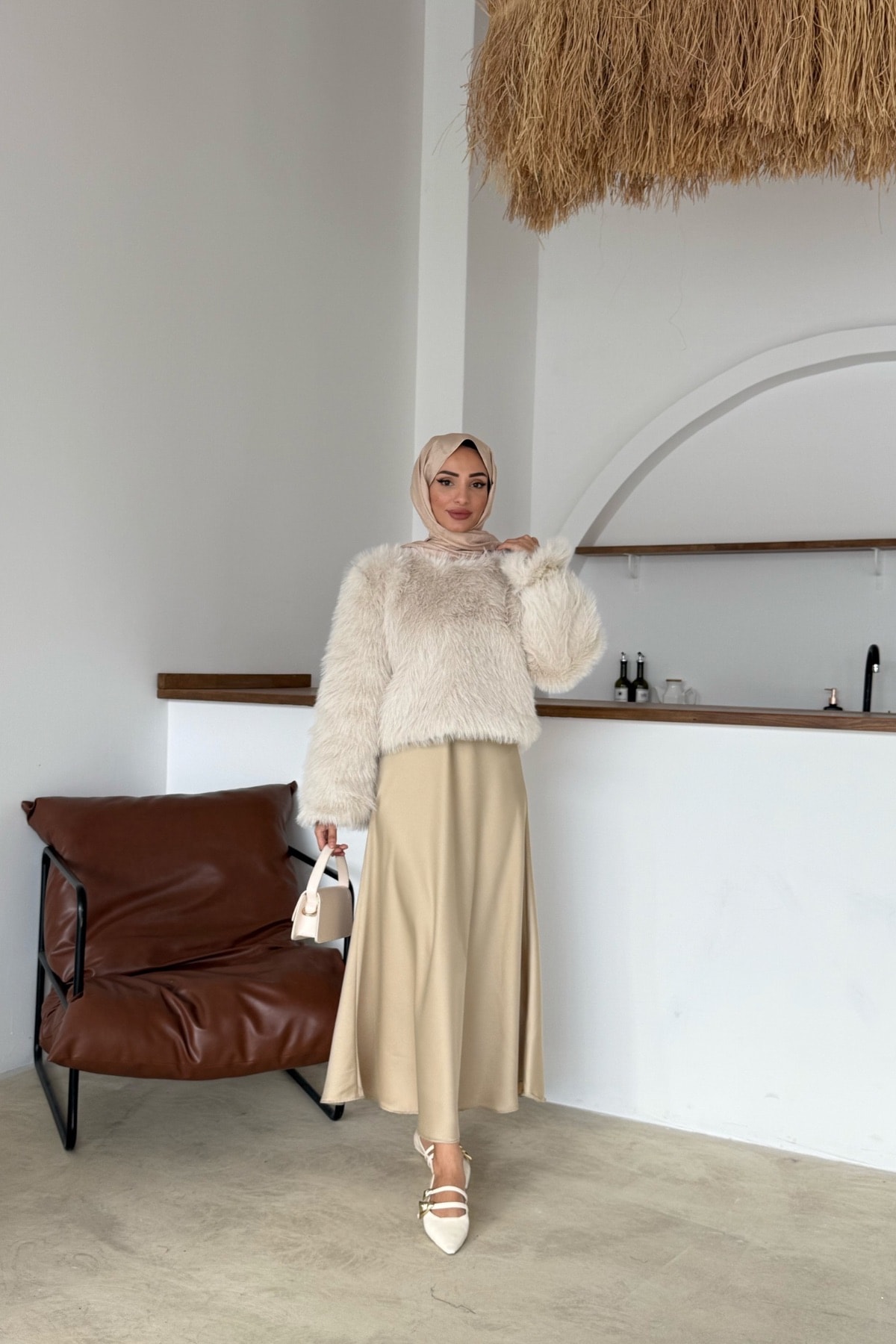 Pamela Kürk Tunik | Bej