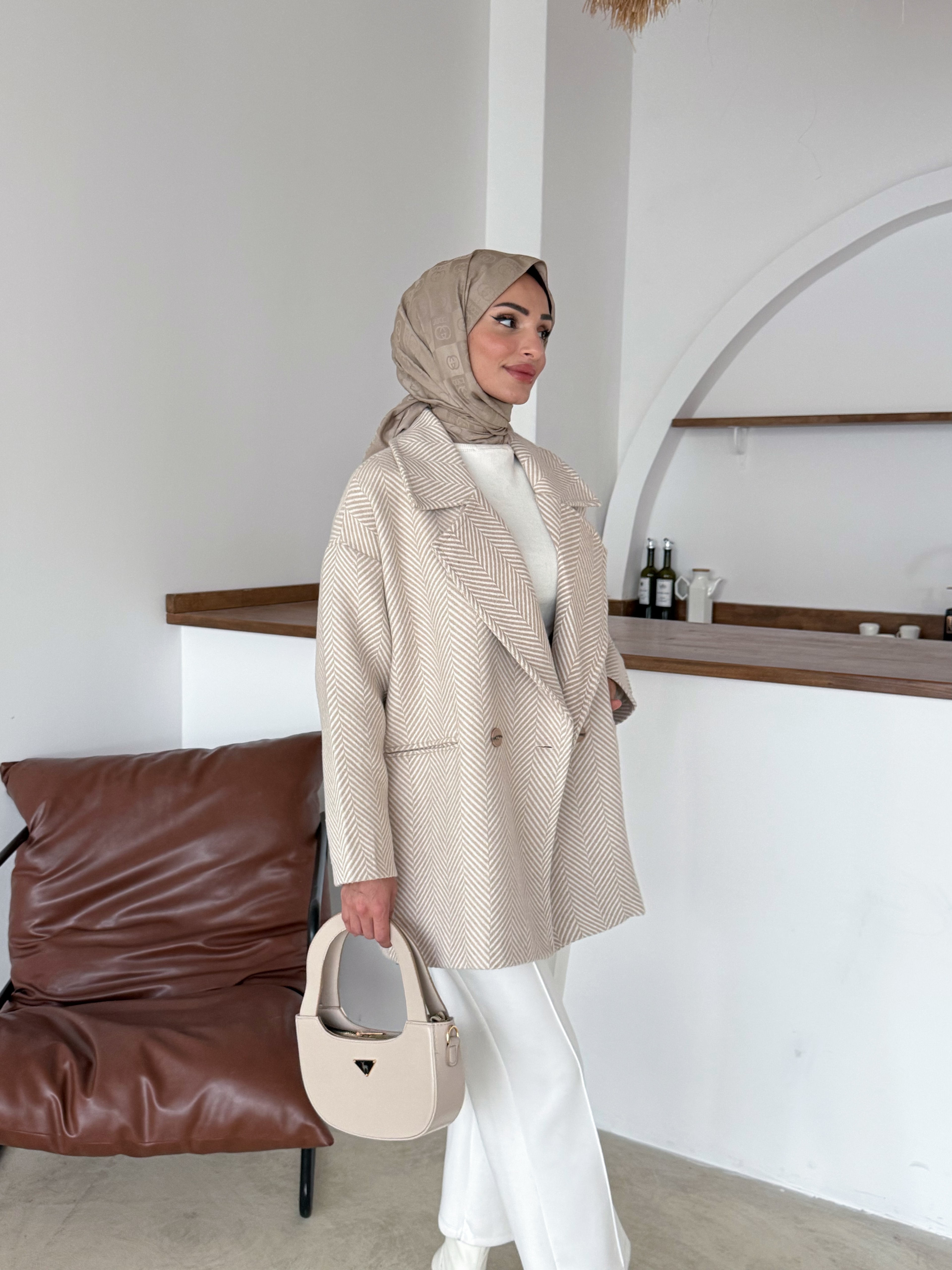 Stella Kaşe Ceket | Vizon