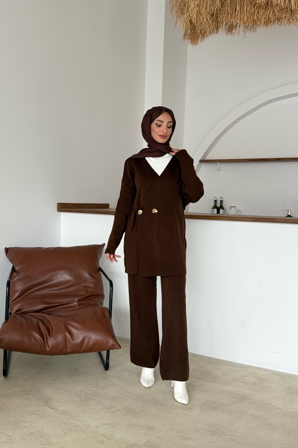 Mabel Triko Takım | Kahve 