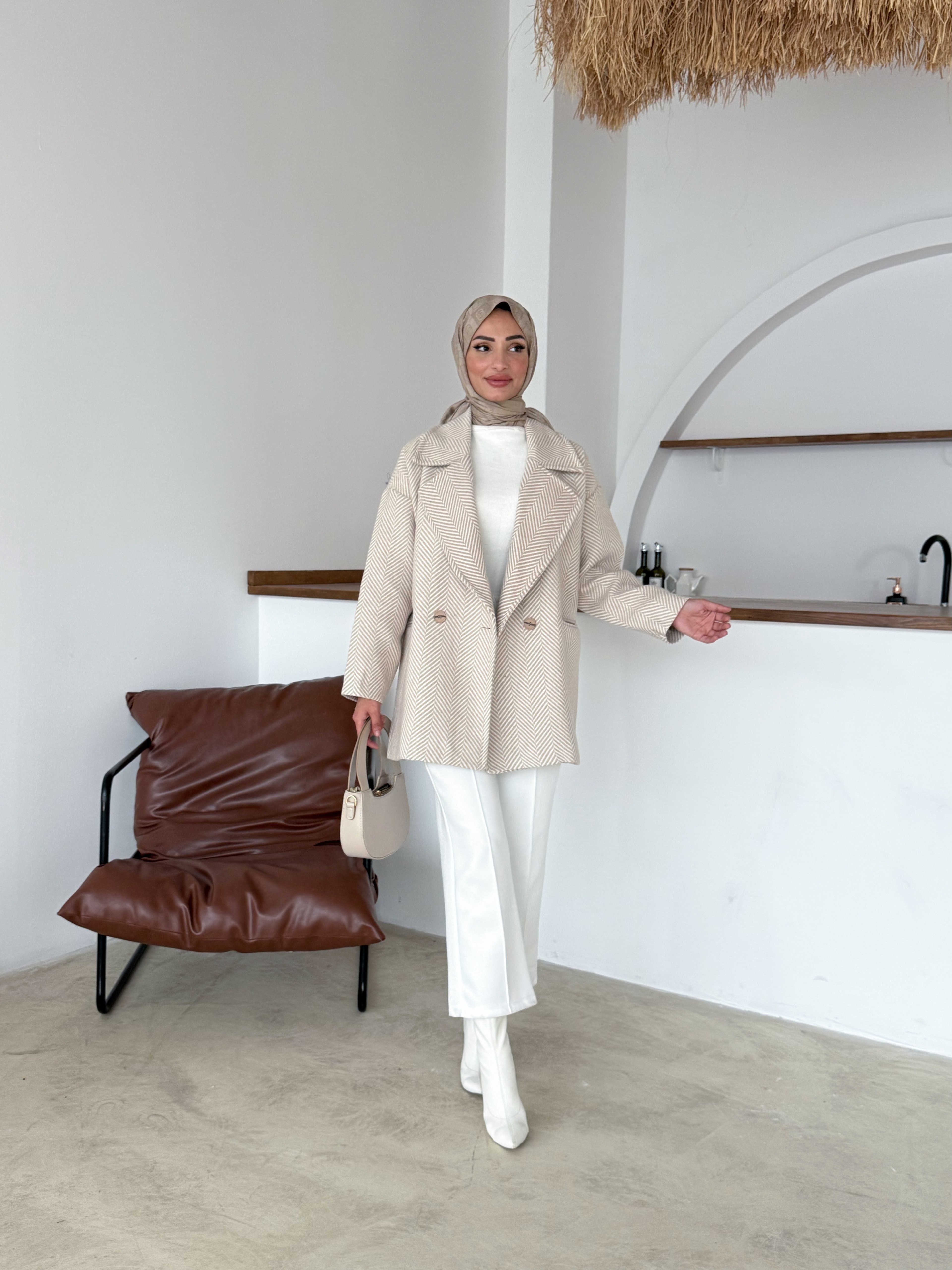 Stella Kaşe Ceket | Vizon