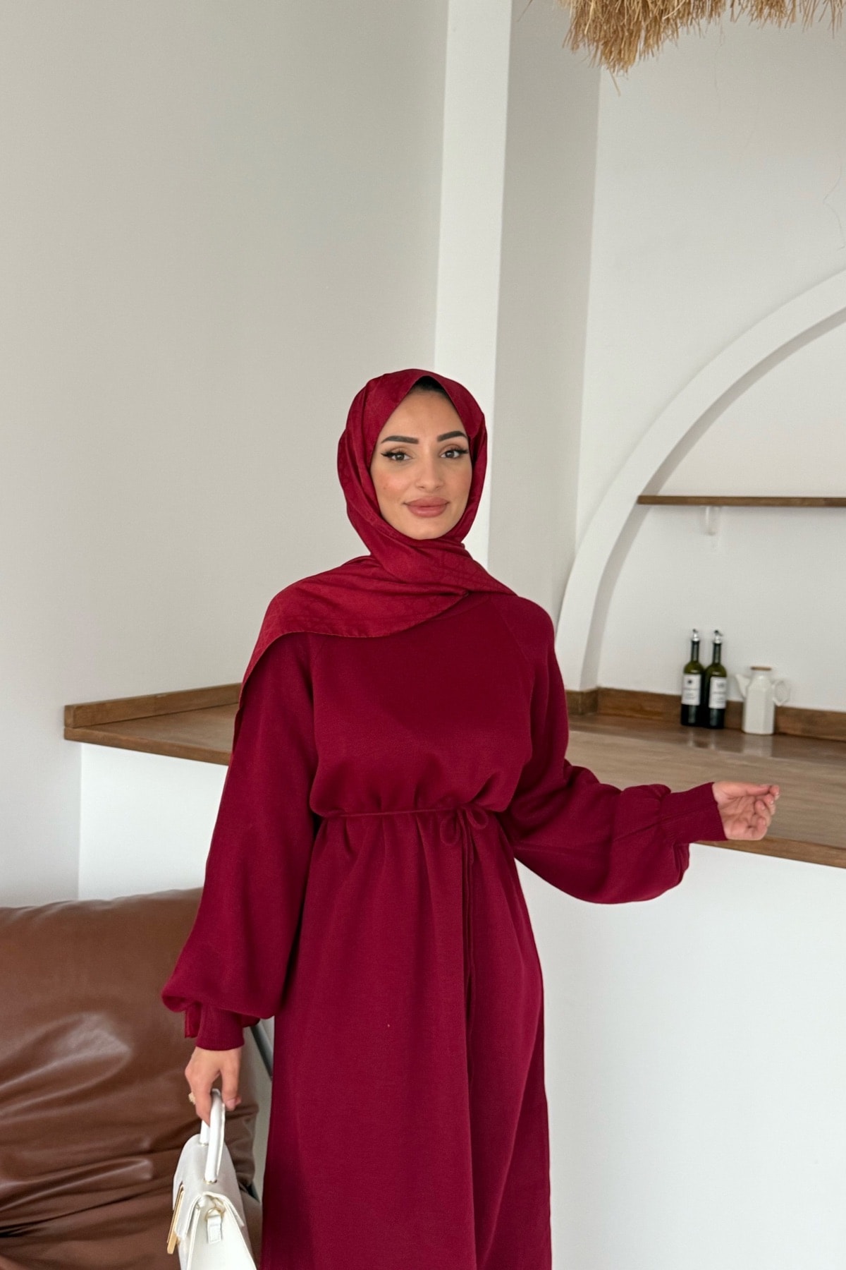 Olla Triko Elbise | Bordo