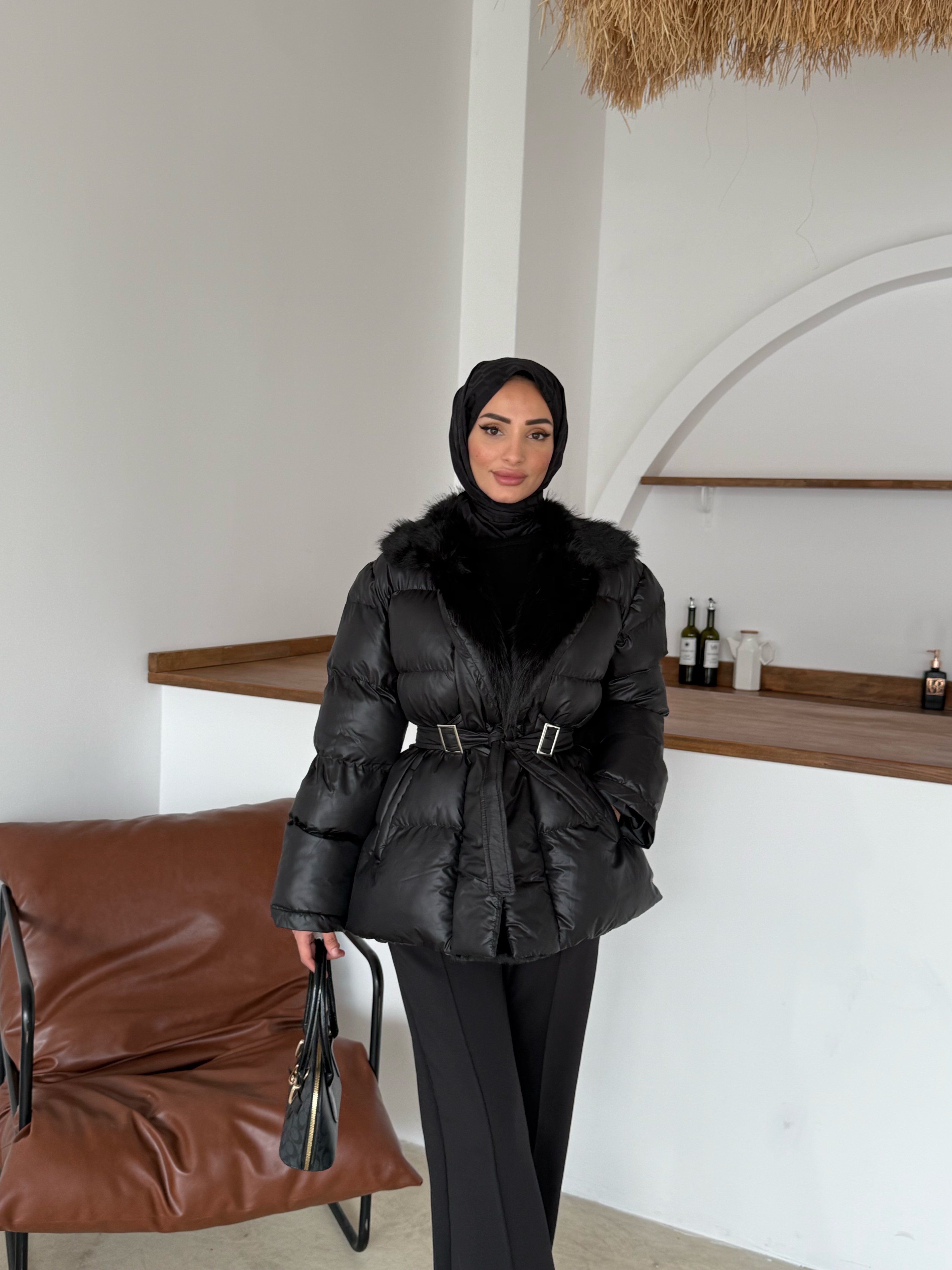 Lolita Şişme Mont | Siyah