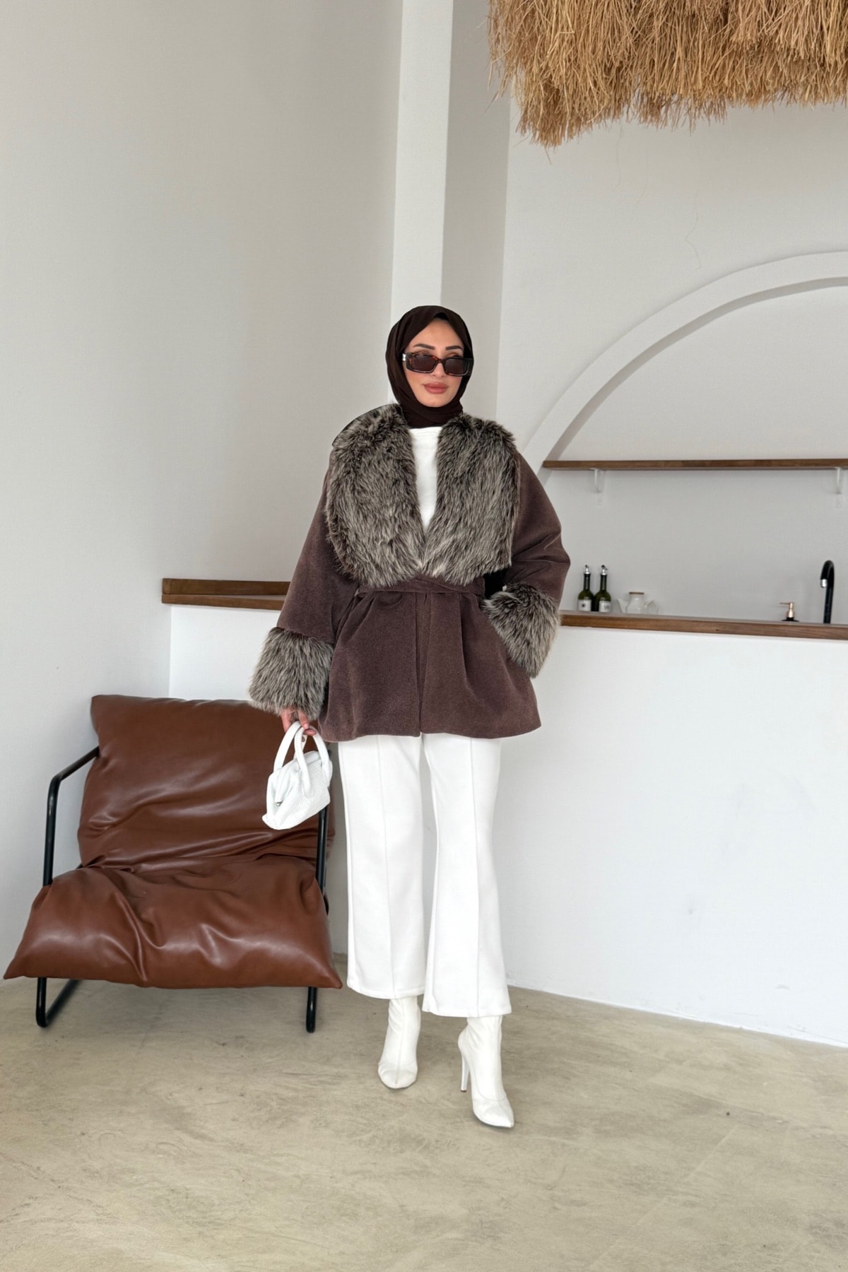 Minose Kürk Ceket | Kahve 