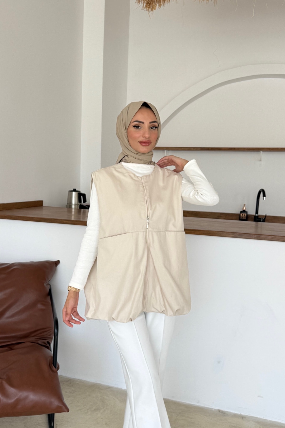 Karme Yelek | Bej