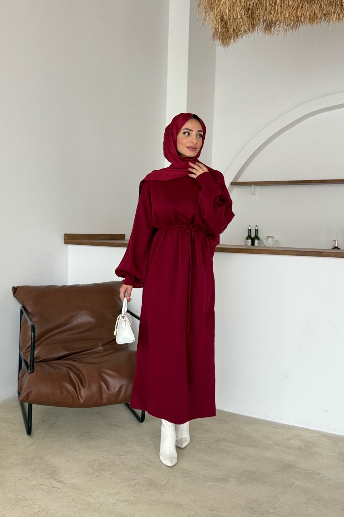 Olla Triko Elbise | Bordo