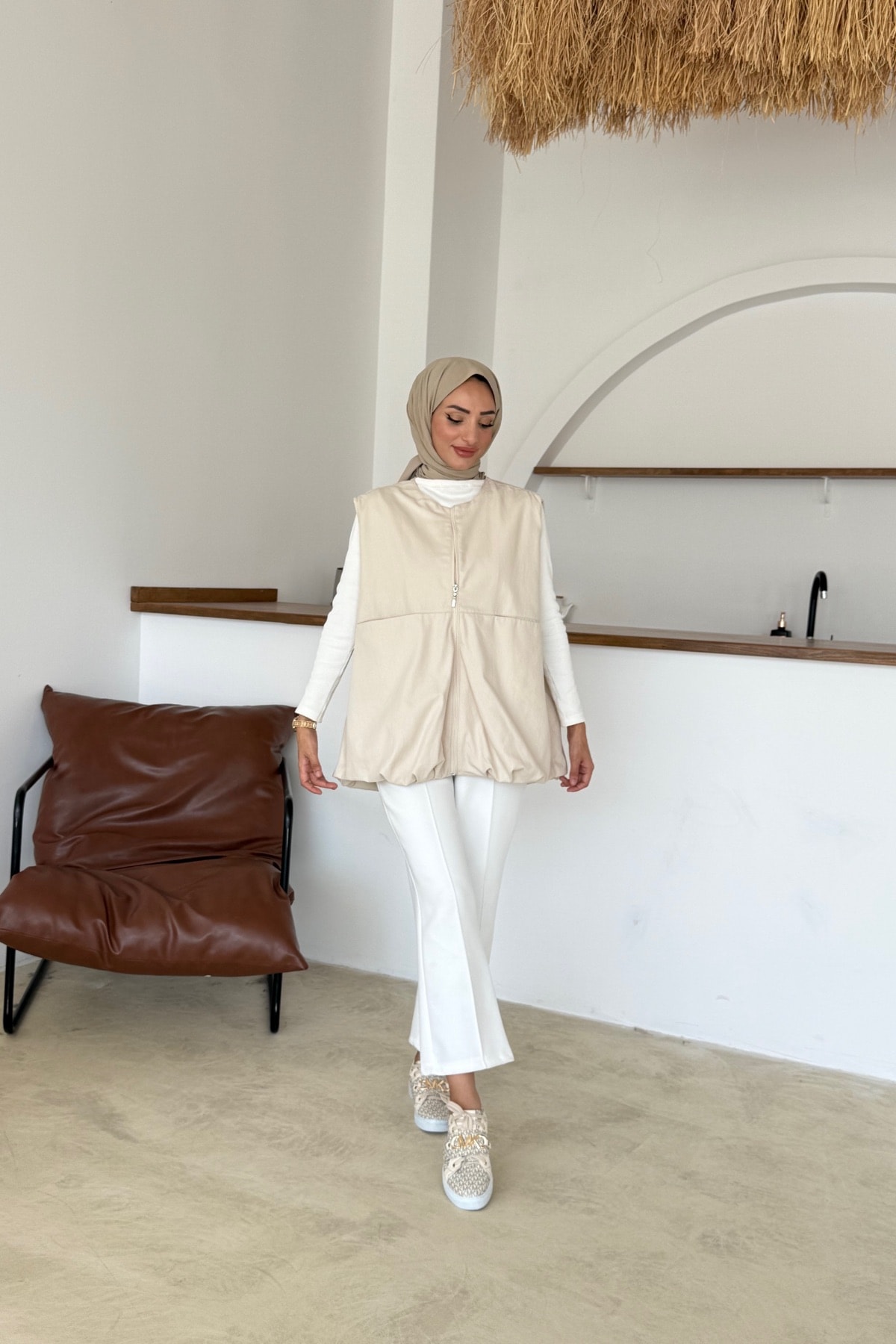 Karme Yelek | Bej