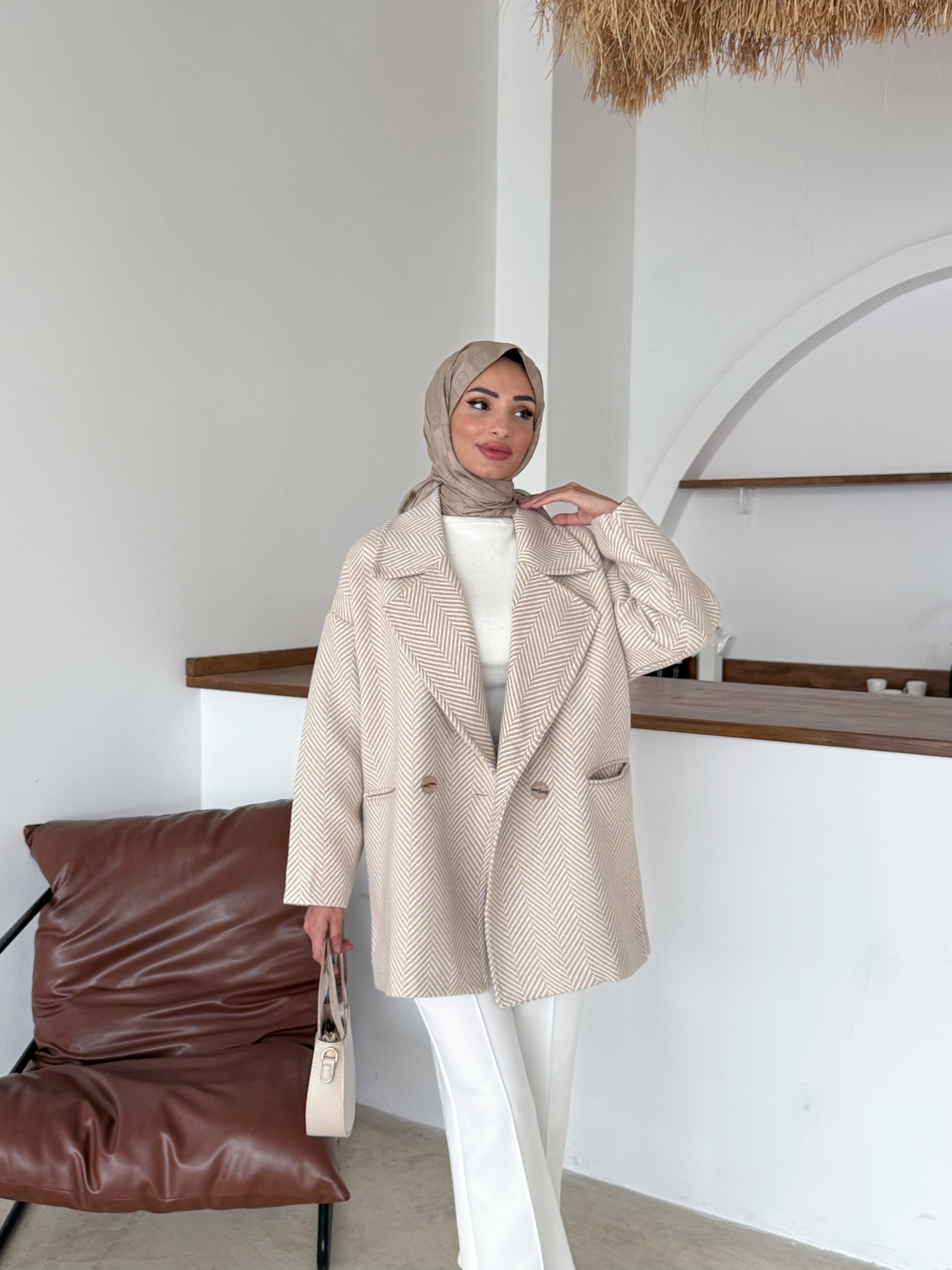 Stella Kaşe Ceket | Vizon