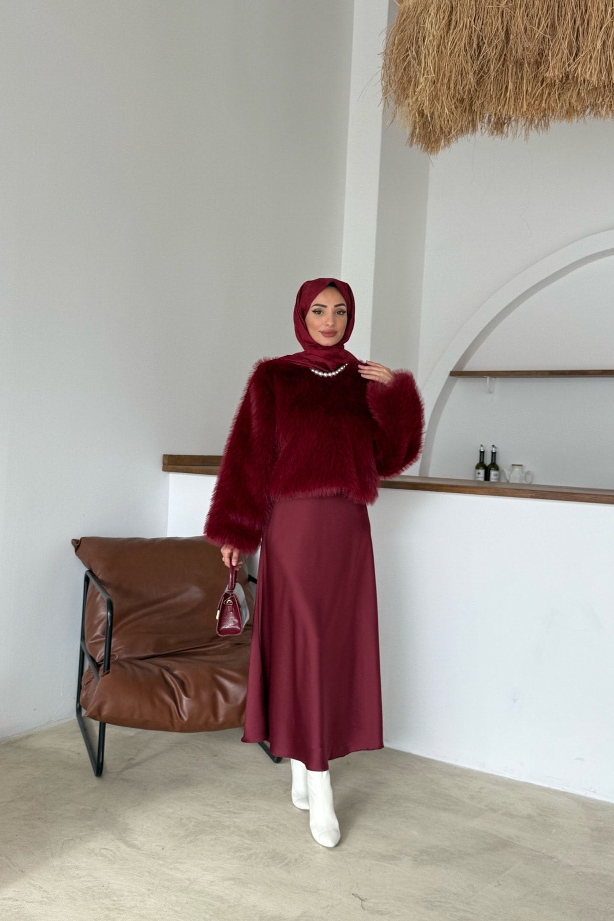 Pamela Kürk Tunik | Bordo
