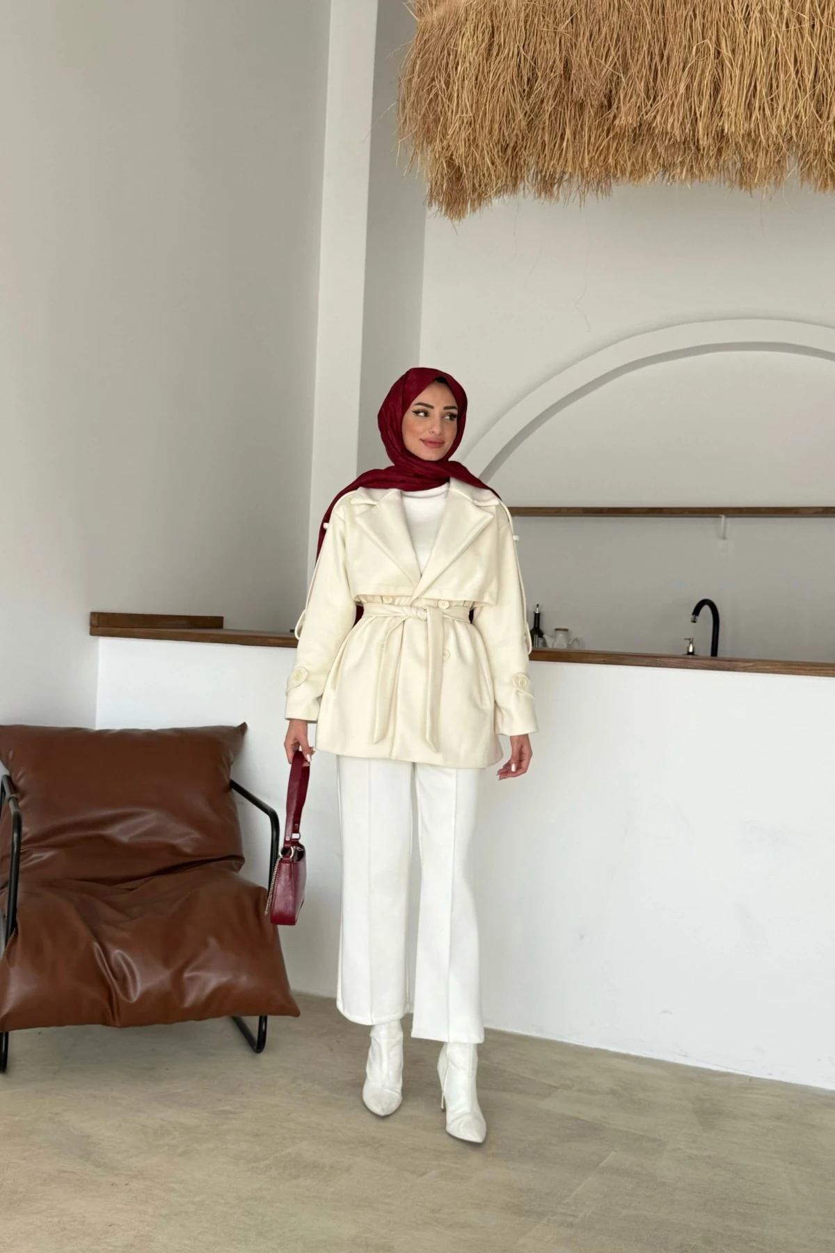 Aktan Kaşe Ceket | Krem