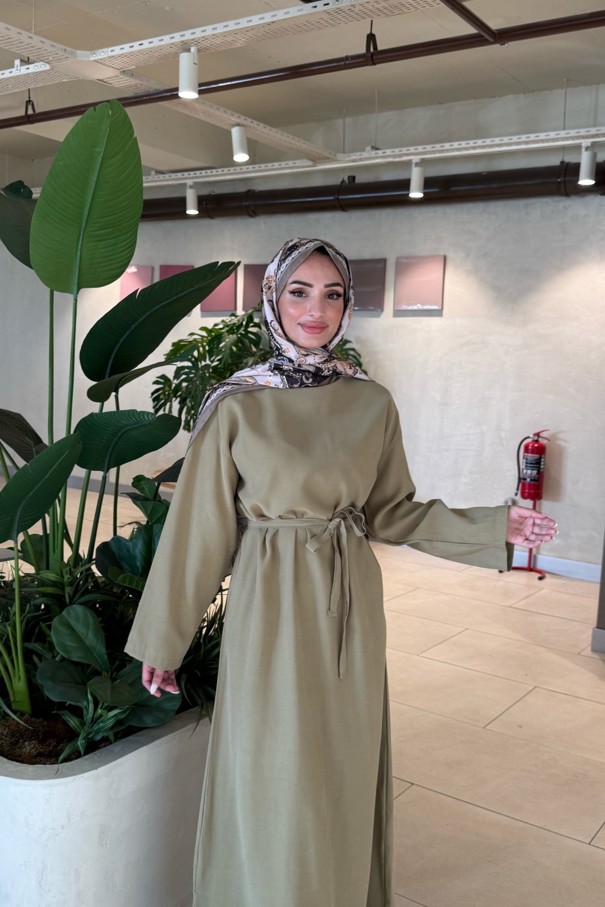 Jenna Keten Elbise  | Yeşil