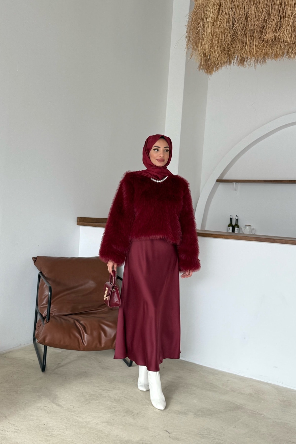 Pamela Kürk Tunik | Bordo