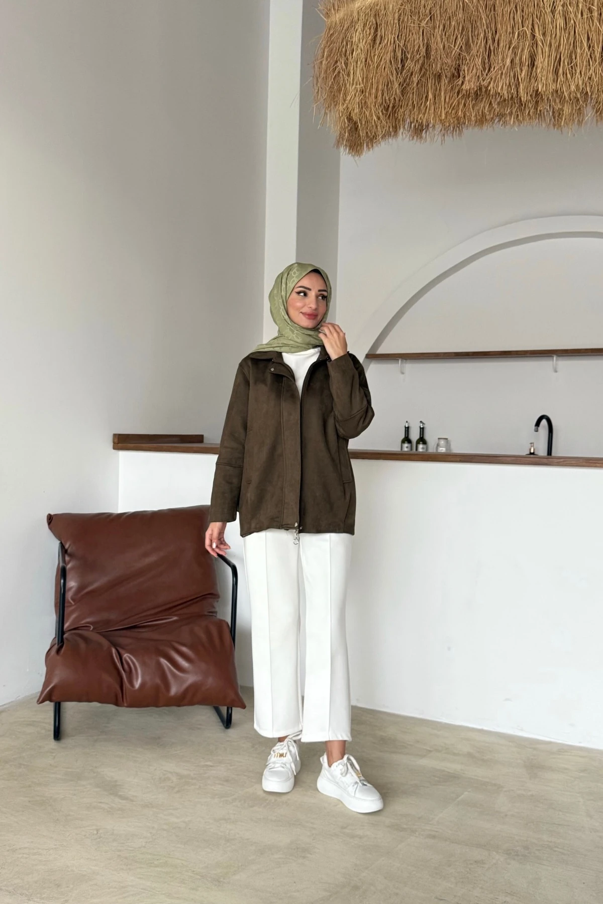 İlke Süet Ceket | Yeşil