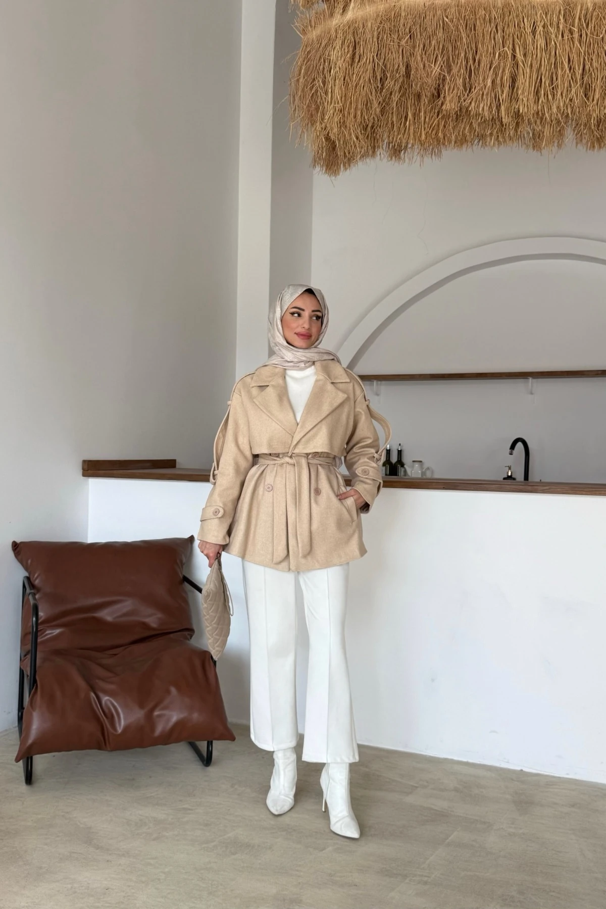 Aktan Kaşe Ceket | Bej