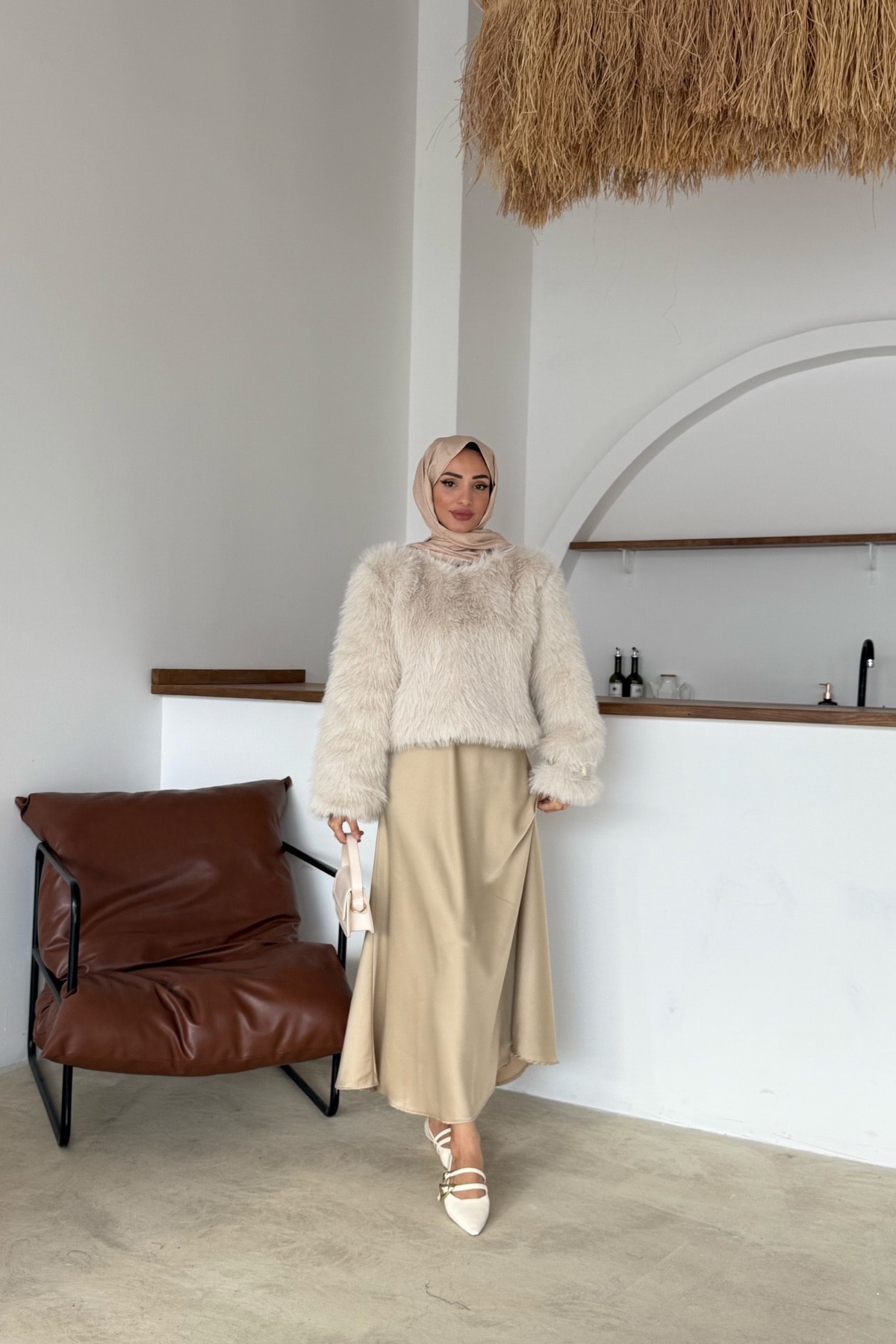 Pamela Kürk Tunik | Bej