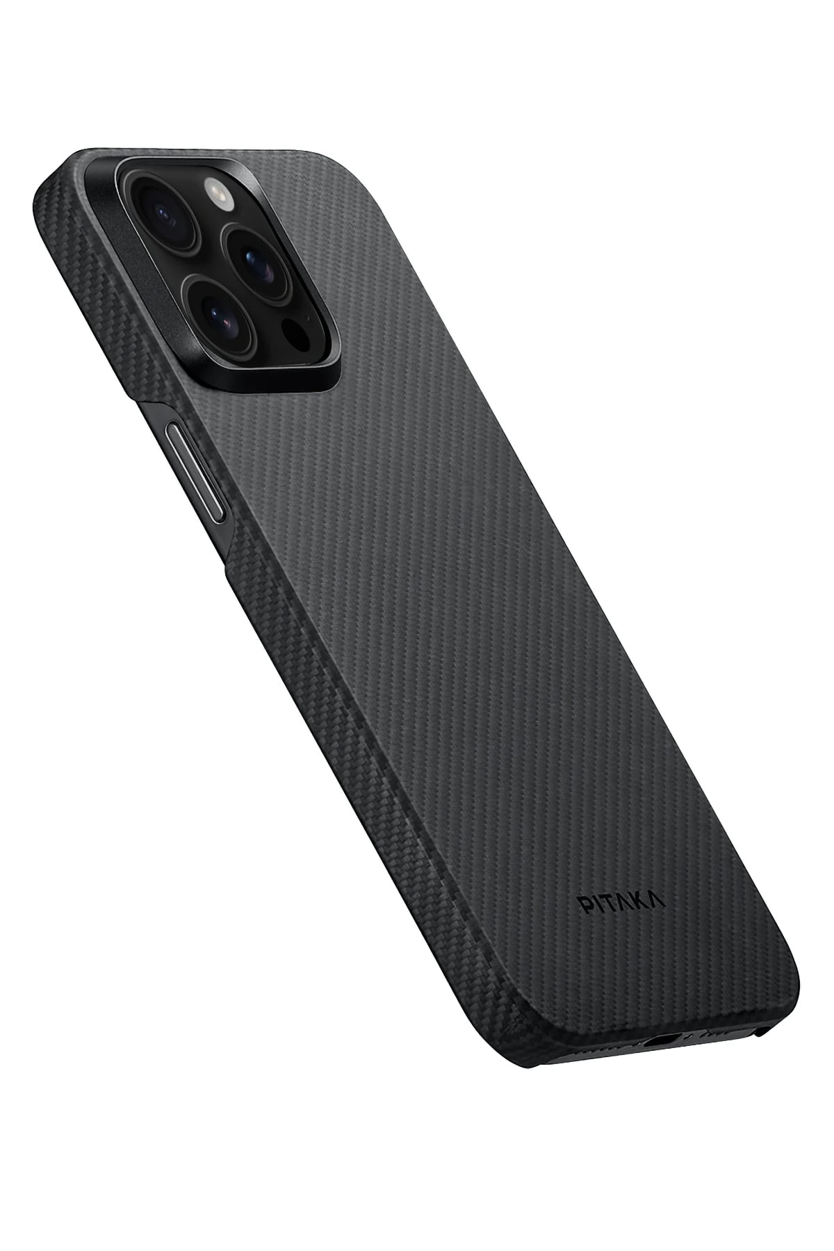 Pitaka Ultra-Slim Classic iPhone 15 Pro MagSafe Uyumlu 600D Aramid Fiber Kılıf Siyah