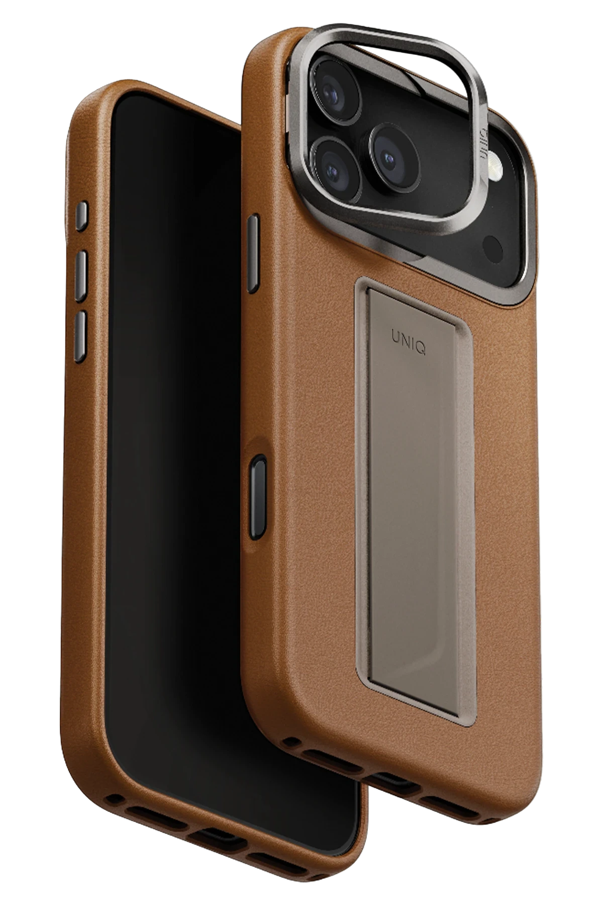 Uniq iPhone 17 Pro - Pro Max Heldro Pro Magsafe Standlı Deri Kılıf