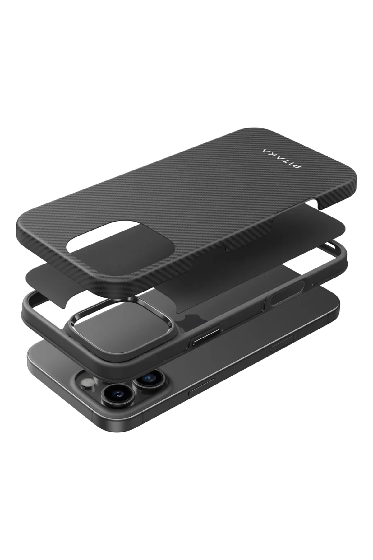 Pitaka Classic Military-Grade iPhone 16 Pro Max MagSafe Uyumlu Aramid Fiber Kılıf Siyah