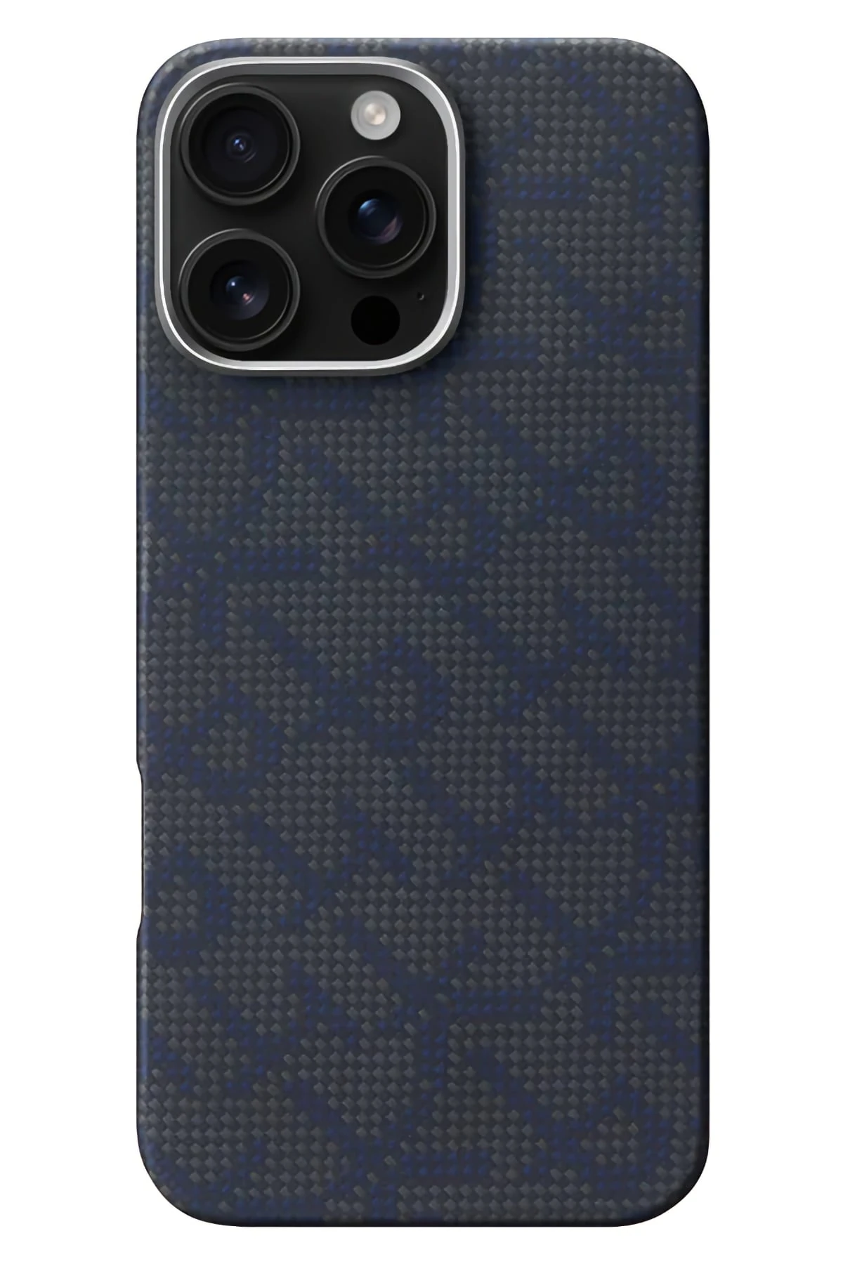 Pitaka Monogram iPhone 16 Pro Max MagSafe Uyumlu Aramid Fiber Kılıf Mavi Siyah