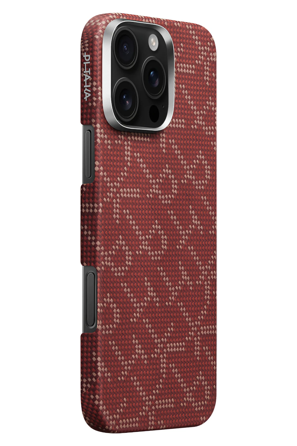 Pitaka Monogram iPhone 16 Pro Max MagSafe Uyumlu Aramid Fiber Kılıf Kırmızı