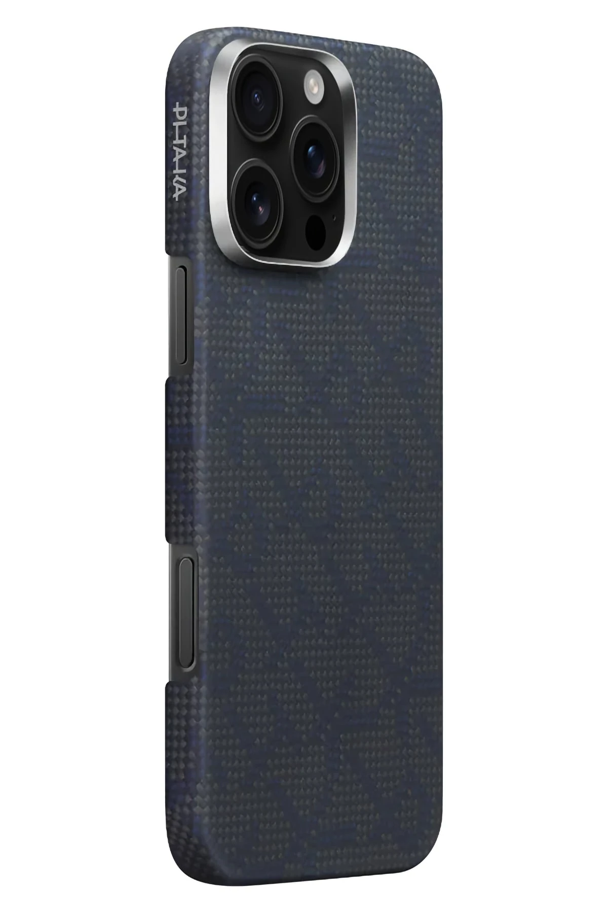 Pitaka Monogram iPhone 16 Pro MagSafe Uyumlu Aramid Fiber Kılıf Mavi Siyah