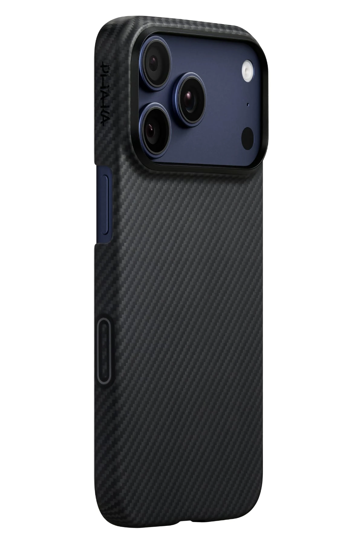 Pitaka Tactile Woven iPhone 17 Pro MagSafe Uyumlu 1500D Aramid Fiber Kılıf Black-Gray Twill