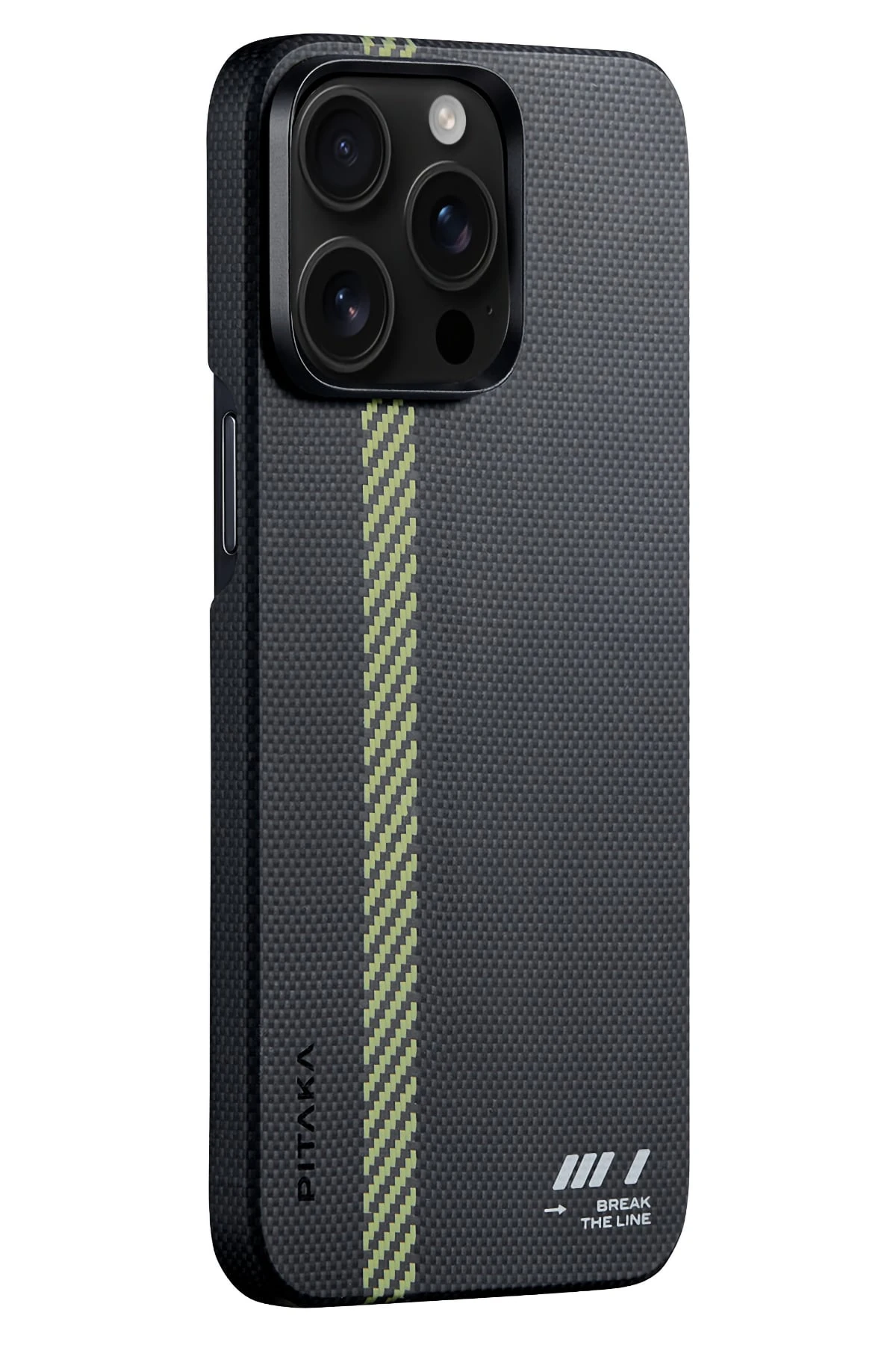 Pitaka Tactile Woven iPhone 15 Pro Max MagSafe Uyumlu 600D Aramid Fiber Kılıf Brake The Line