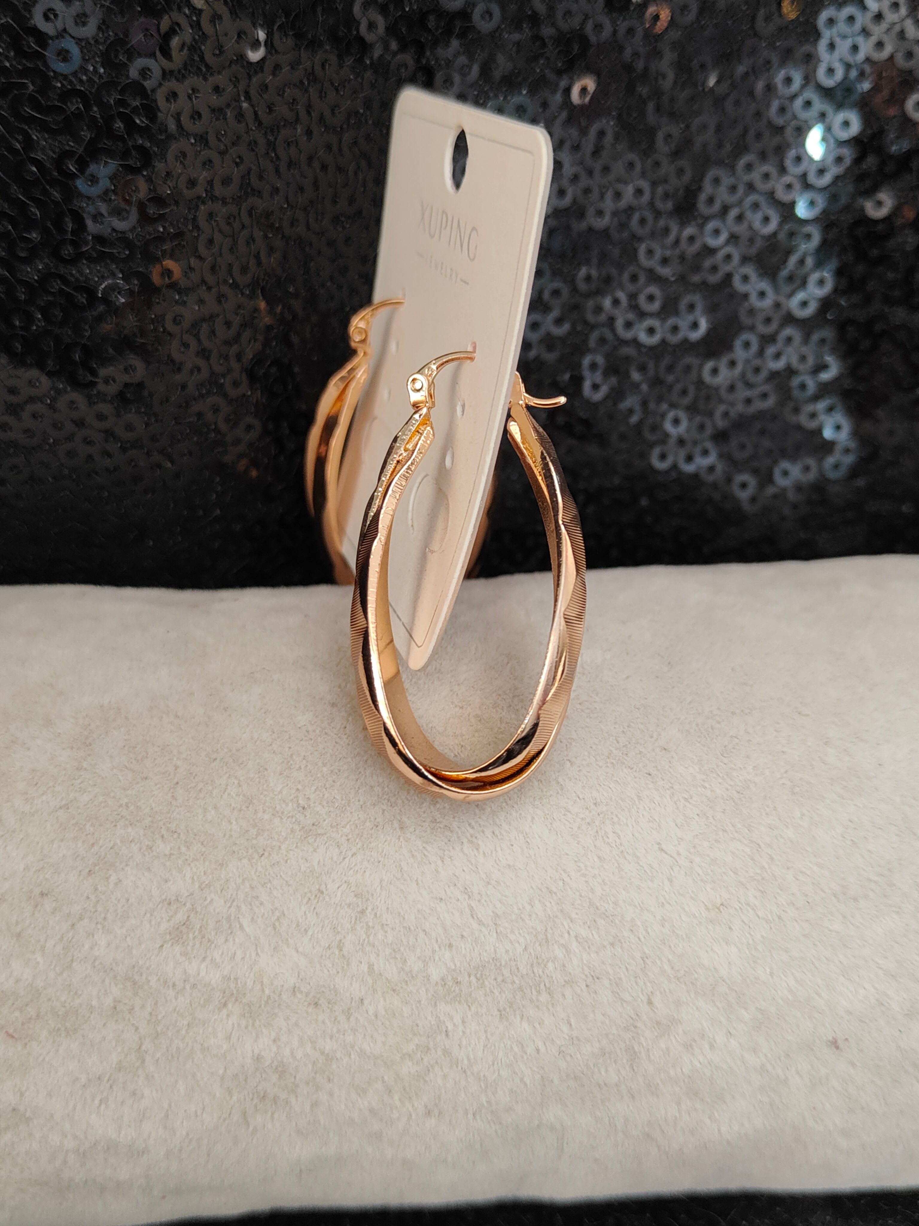 Vip Seri Xuping Halka Küpe - Rose Gold - 10