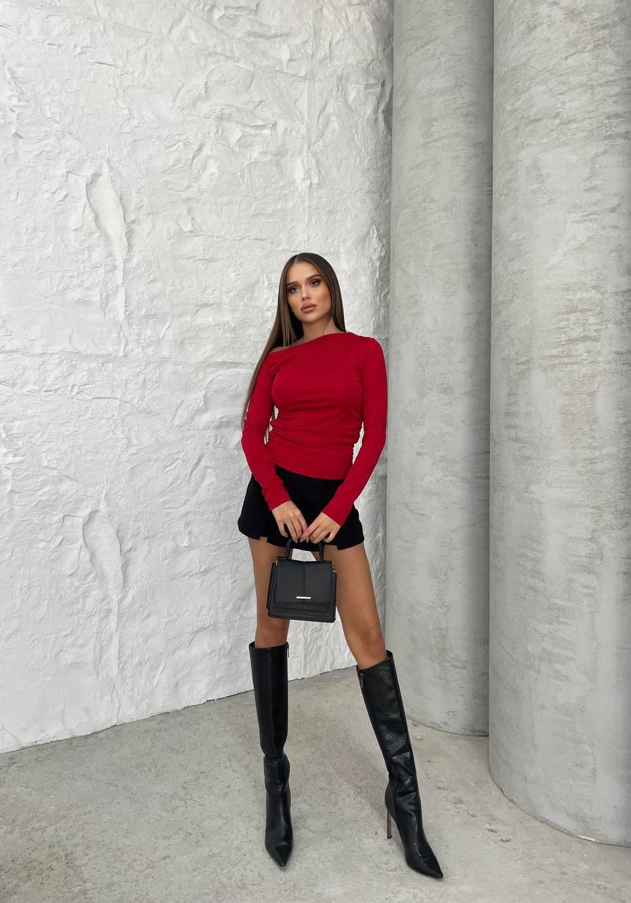 Düşük Omuz Moda Crop