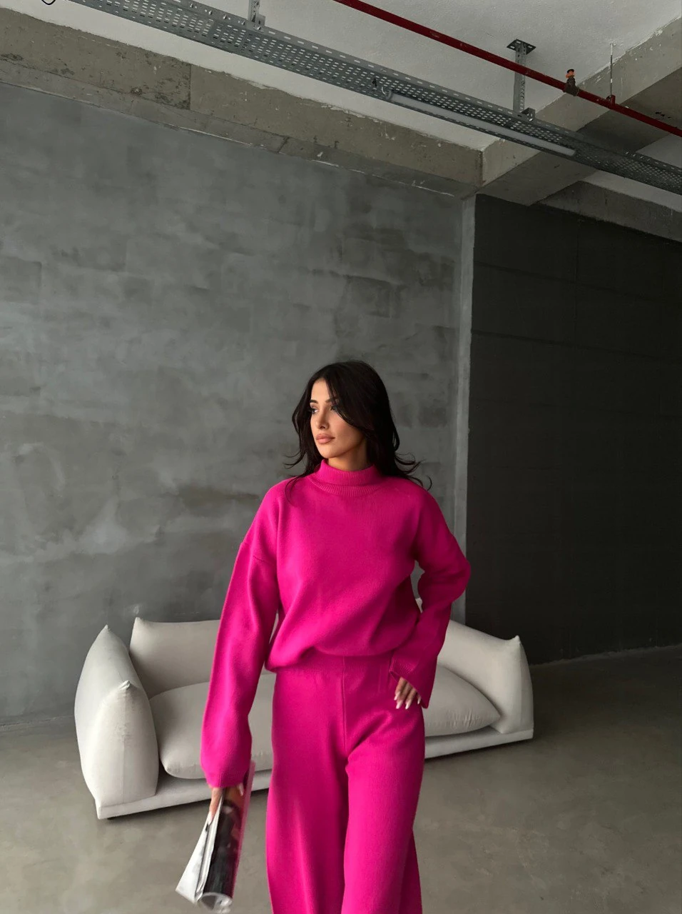 Pantolonlu İpek Triko Takım