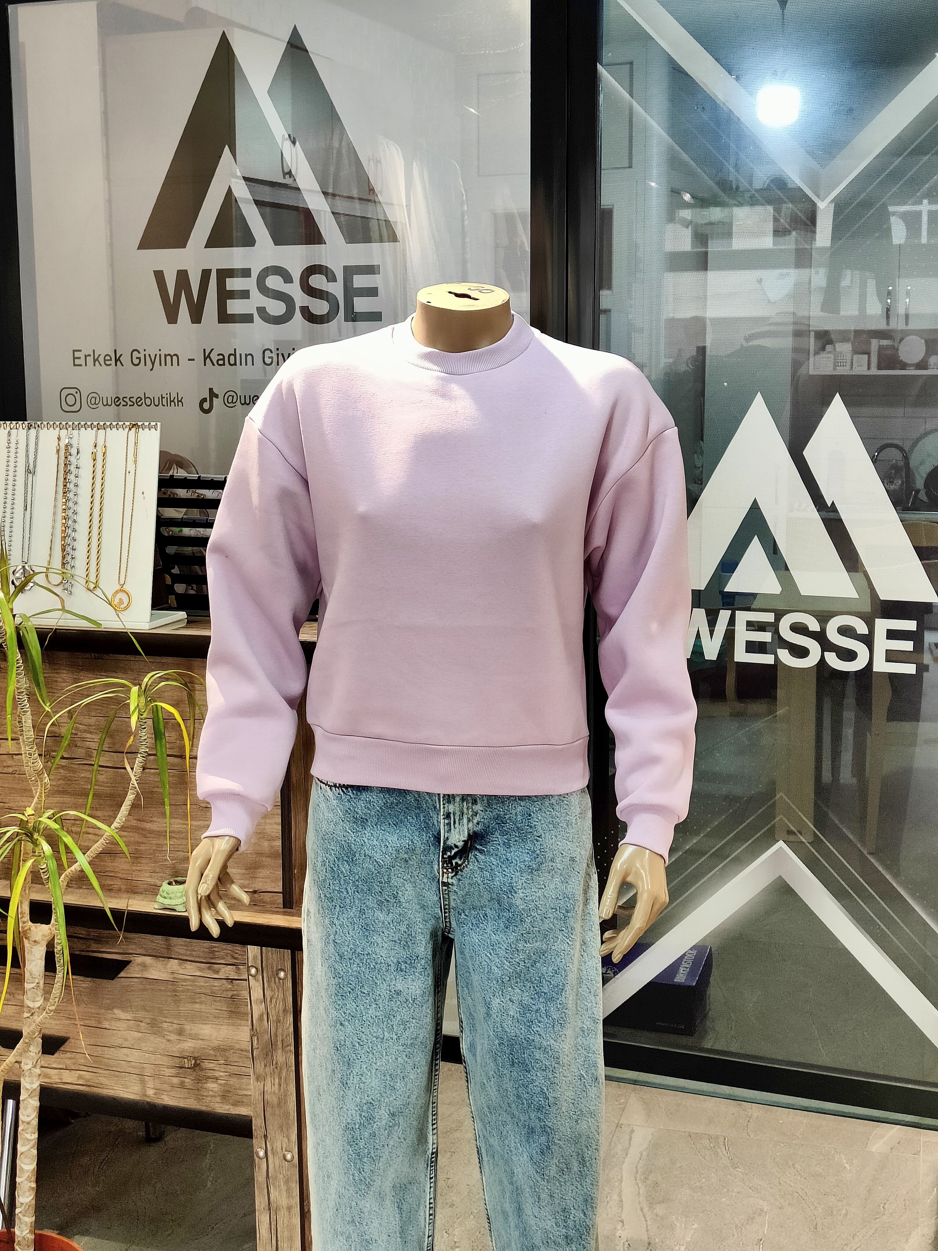 3 İplik Şardonlu Basic Sweatshirt