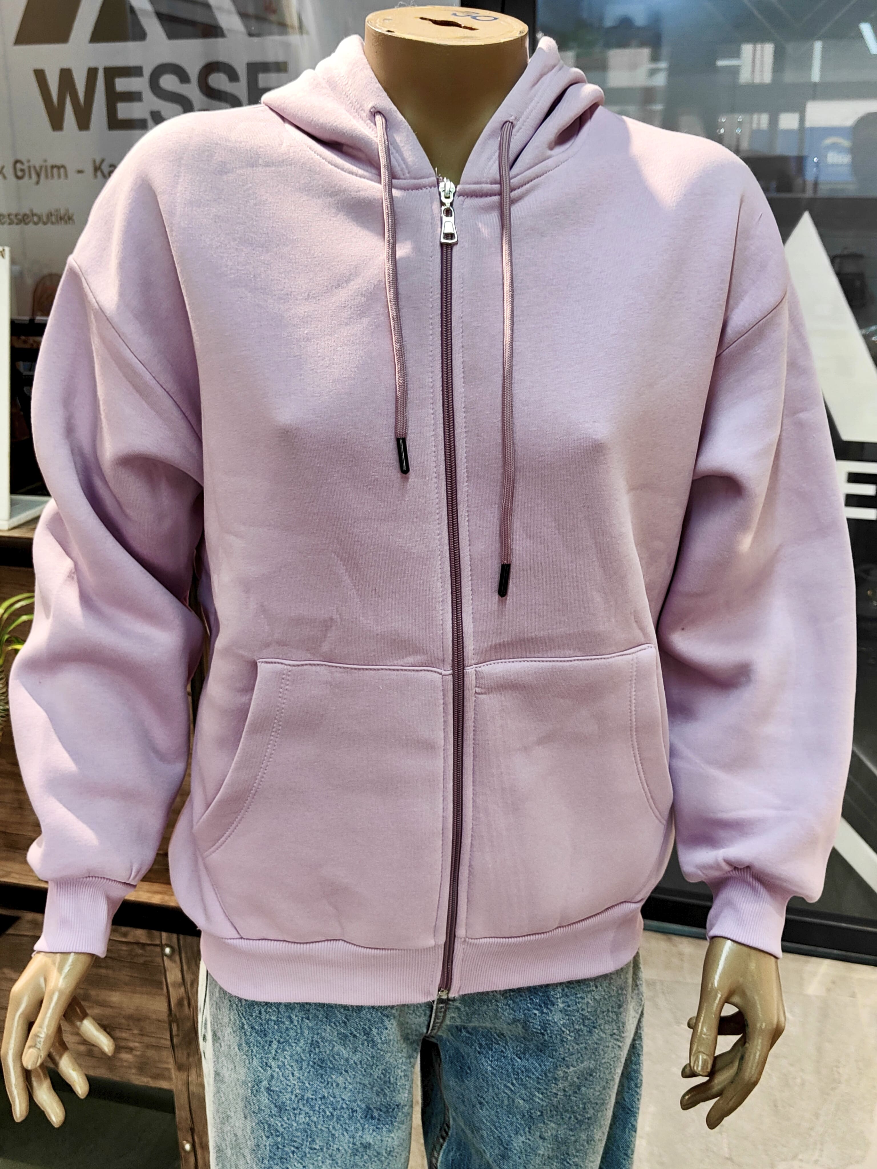 3 İplik Şardonlu Fermuarlı Zip Sweatshirt