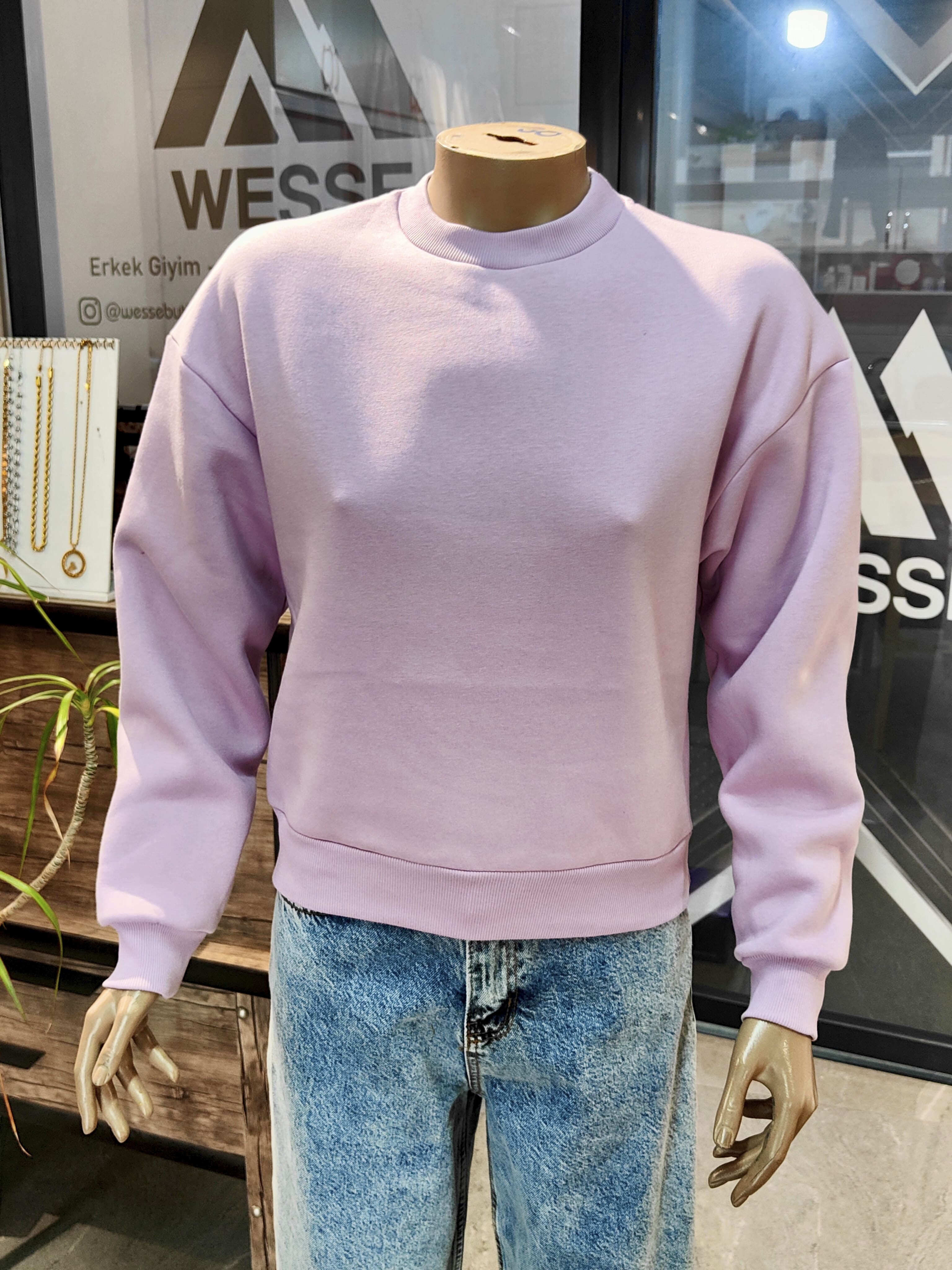 3 İplik Şardonlu Basic Sweatshirt
