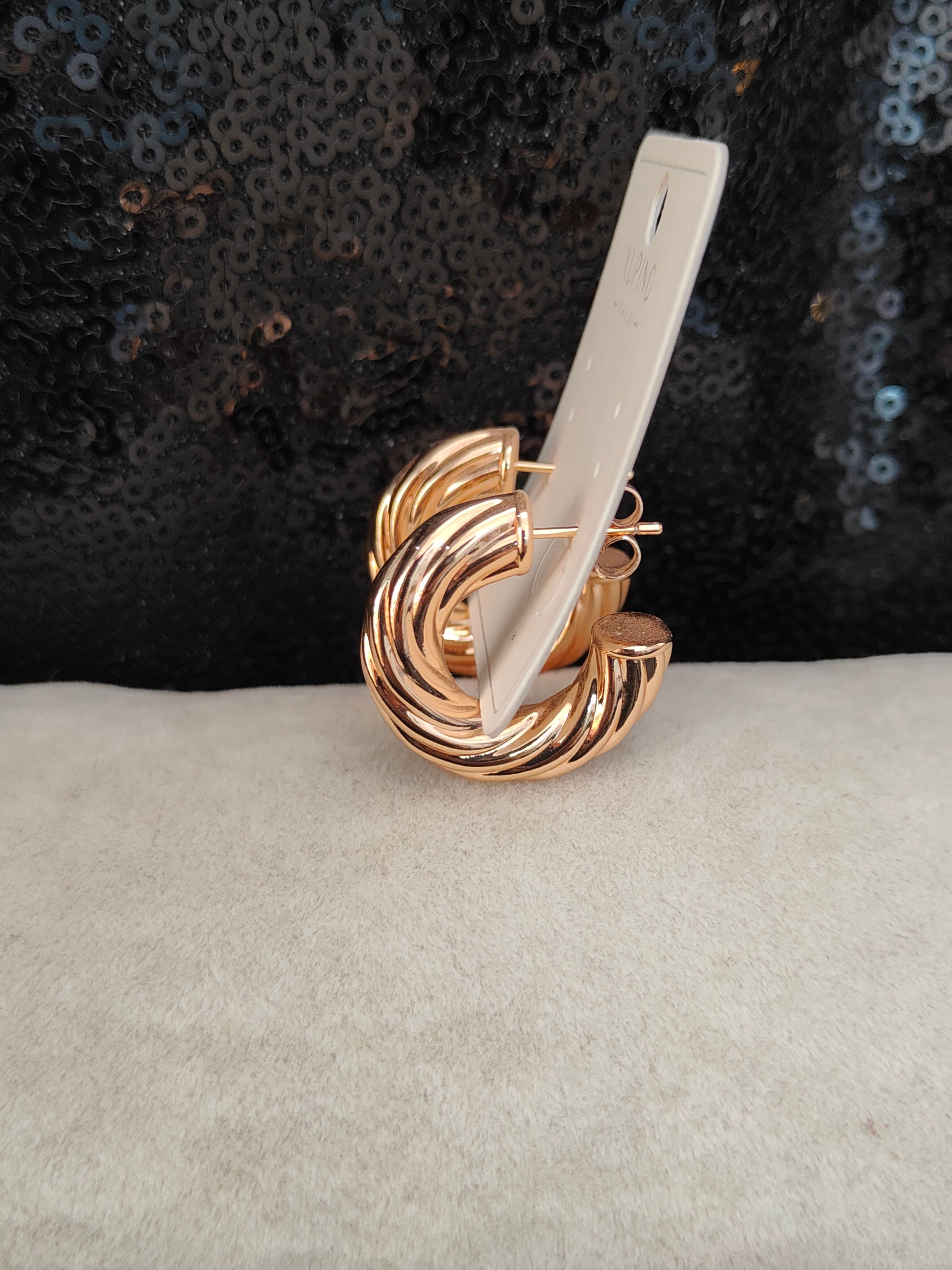 Vip Seri Xuping Halka Küpe - Rose Gold - 6