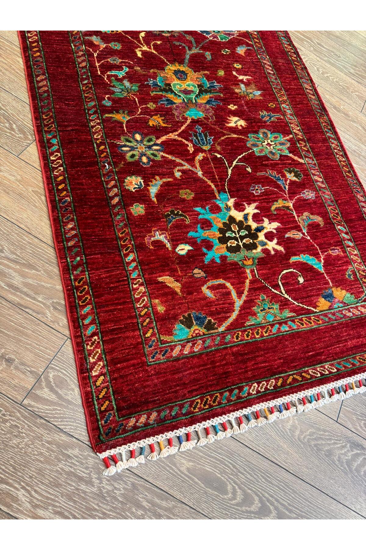 El Dokuma Afgan Sultani Yün Yolluk 83x258