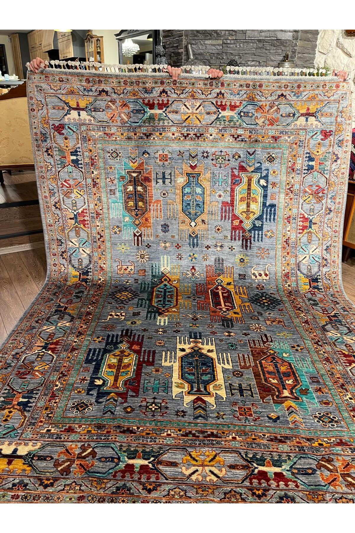 El dokuma Afgan Yün Vezir Halısı