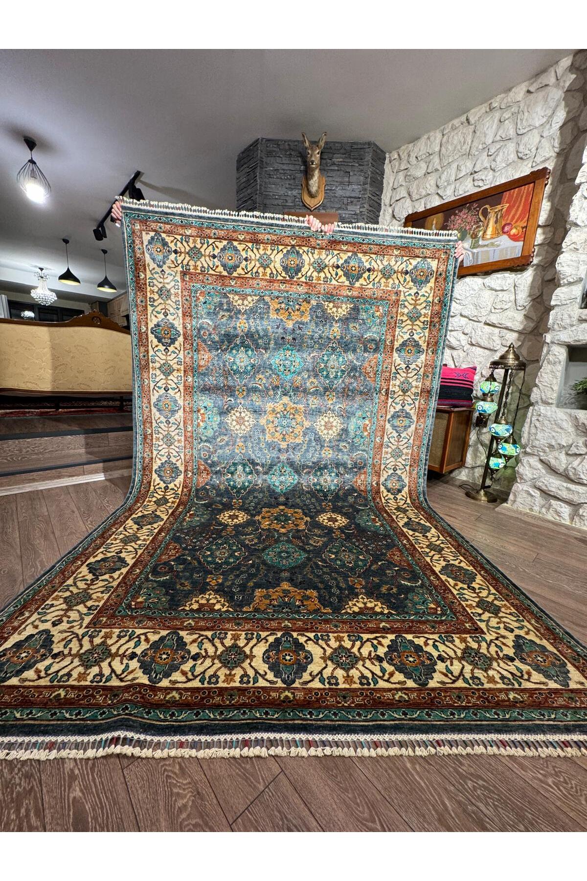 El Dokuma Afgan Şehrazat Halısı 211x313