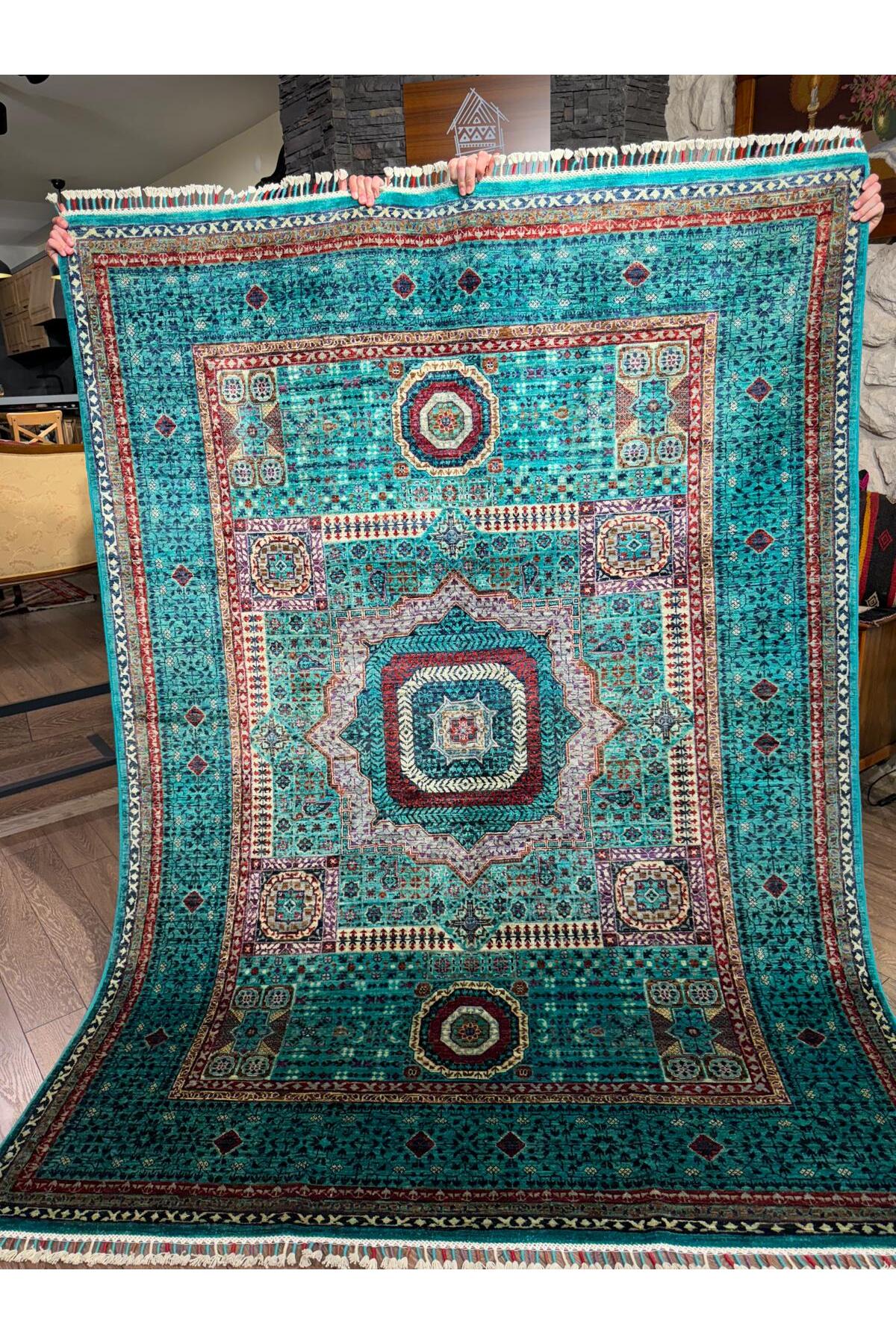 El dokuma Afgan Memlük Halısı 175 x 242