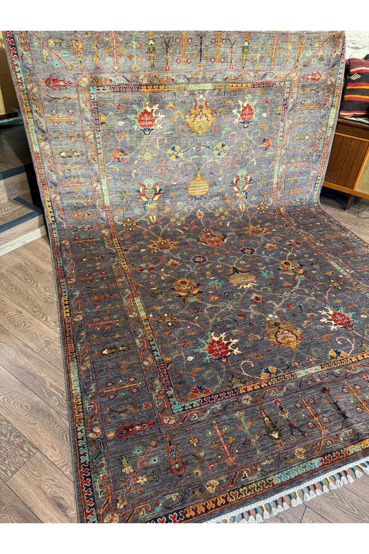 Afgan El dokuma Yün Sultani Halısı 205x303