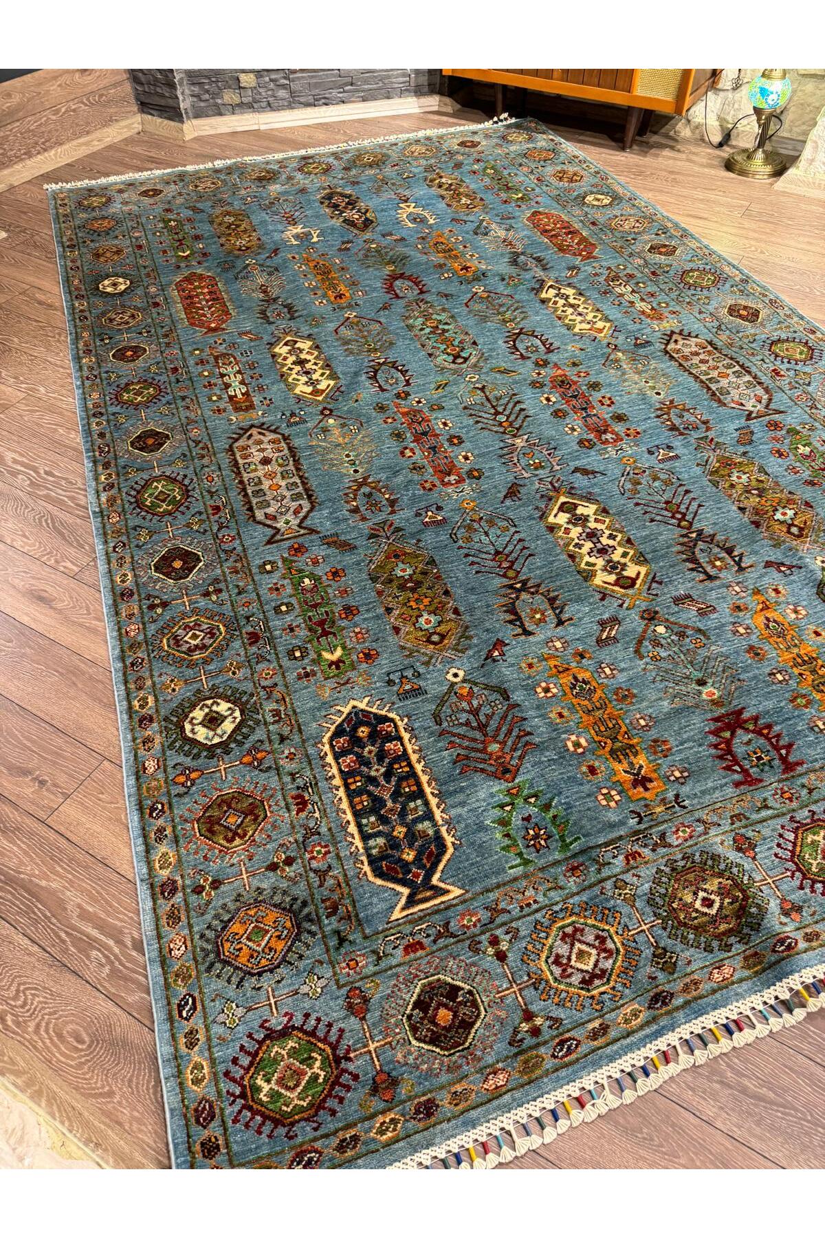 El dokuma Yün Afgan Halısı Vezir Modeli