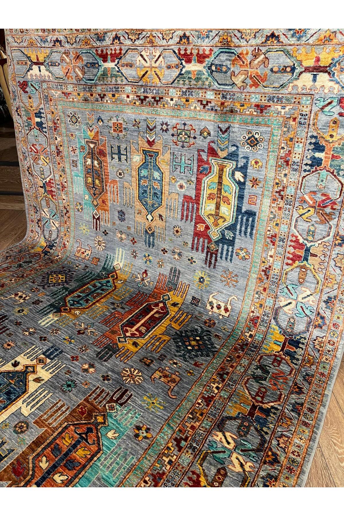 El dokuma Afgan Yün Vezir Halısı