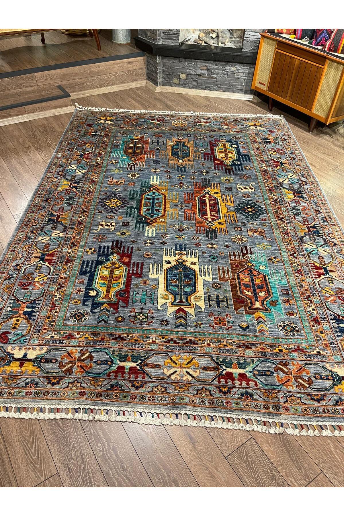 El dokuma Afgan Yün Vezir Halısı