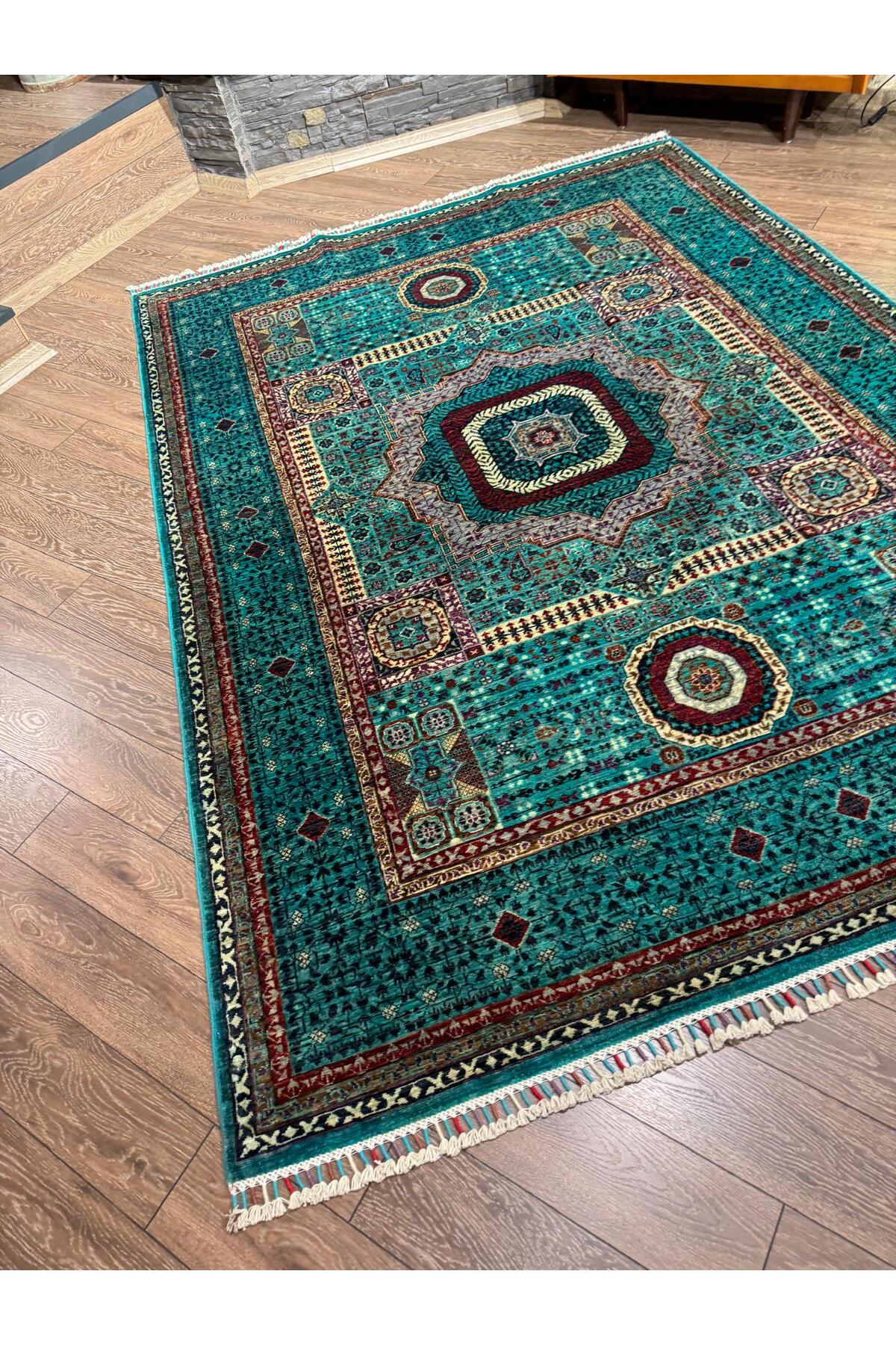 El dokuma Afgan Memlük Halısı 175 x 242