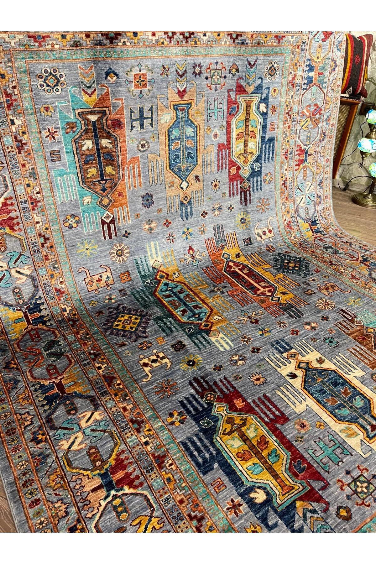 El dokuma Afgan Yün Vezir Halısı