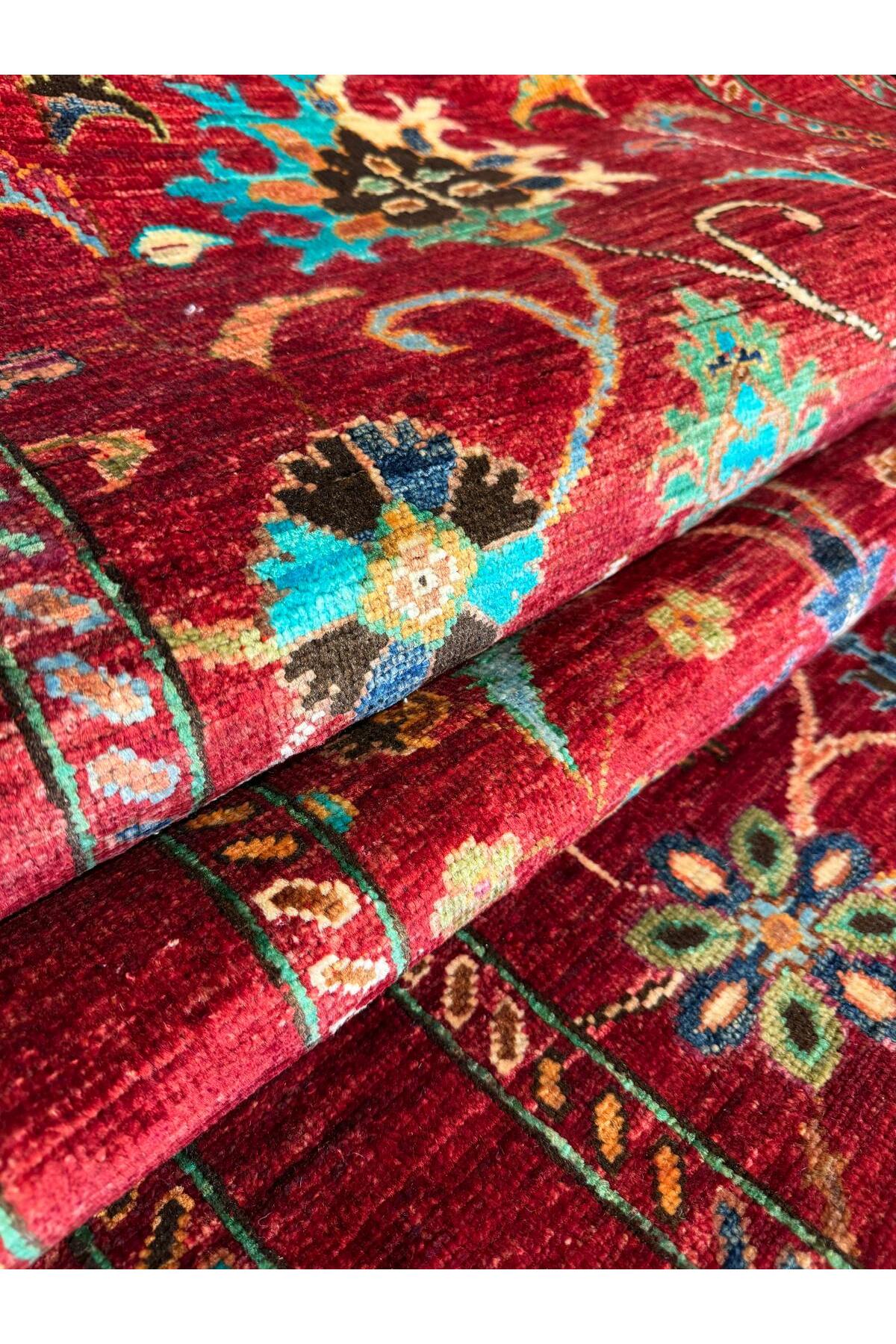 El Dokuma Afgan Sultani Yün Yolluk 83x258