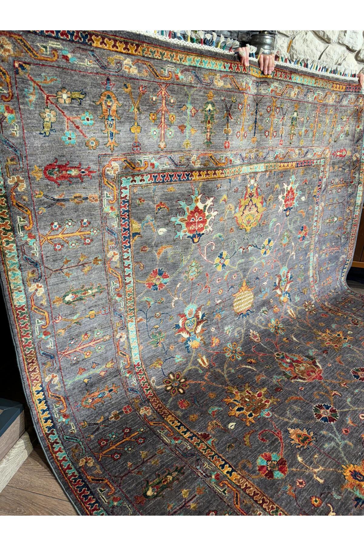 Afgan El dokuma Yün Sultani Halısı 205x303