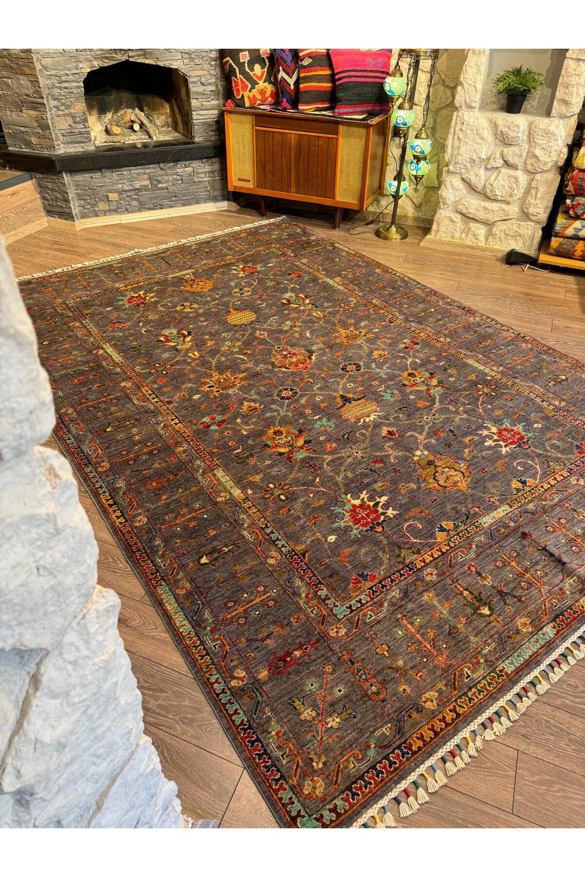 Afgan El dokuma Yün Sultani Halısı 205x303