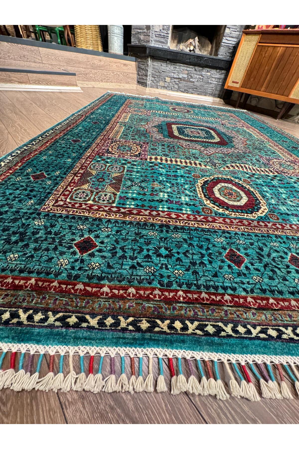 El dokuma Afgan Memlük Halısı 175 x 242